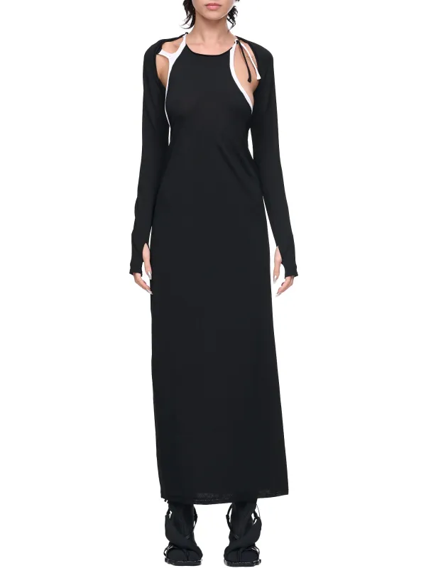 Knit Strappy Dress (0703201-BLACK) made by Ottolinger