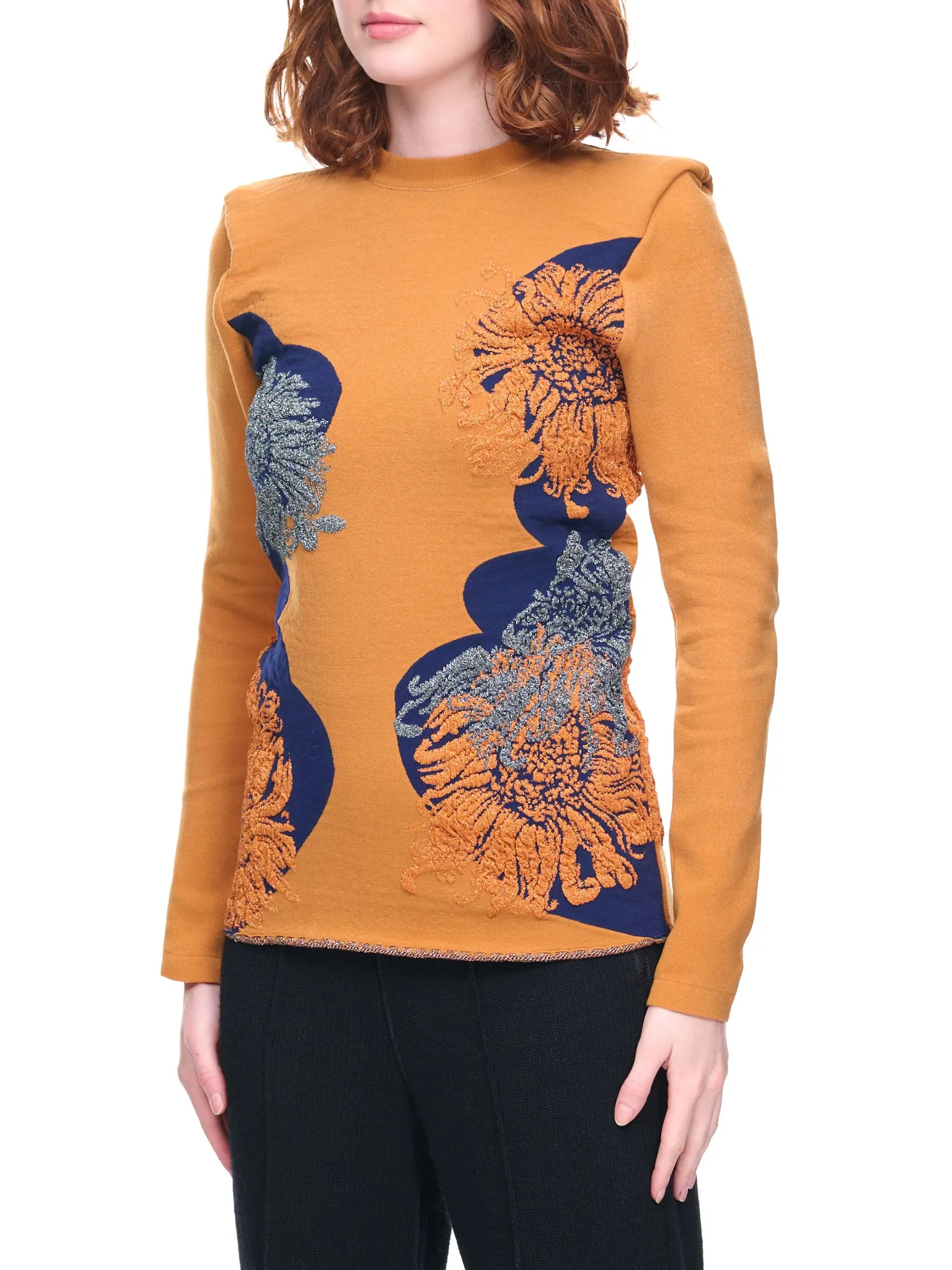 Lame Jacquard Knit Top (TA22-XN001-E-MUSTARD) sold by lorenzo product image thumbnail 2