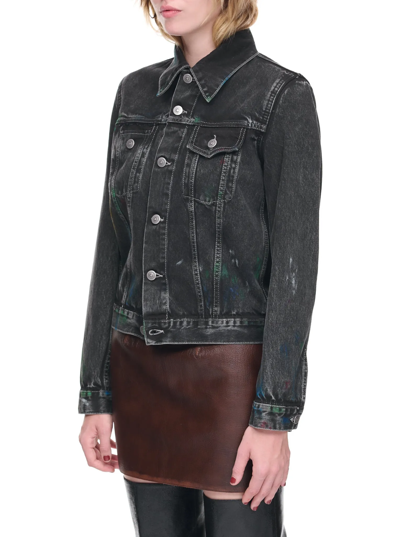 Painted Denim Jacket (S51AM0476-S30842-BLACK) sold by lorenzo product image thumbnail 2