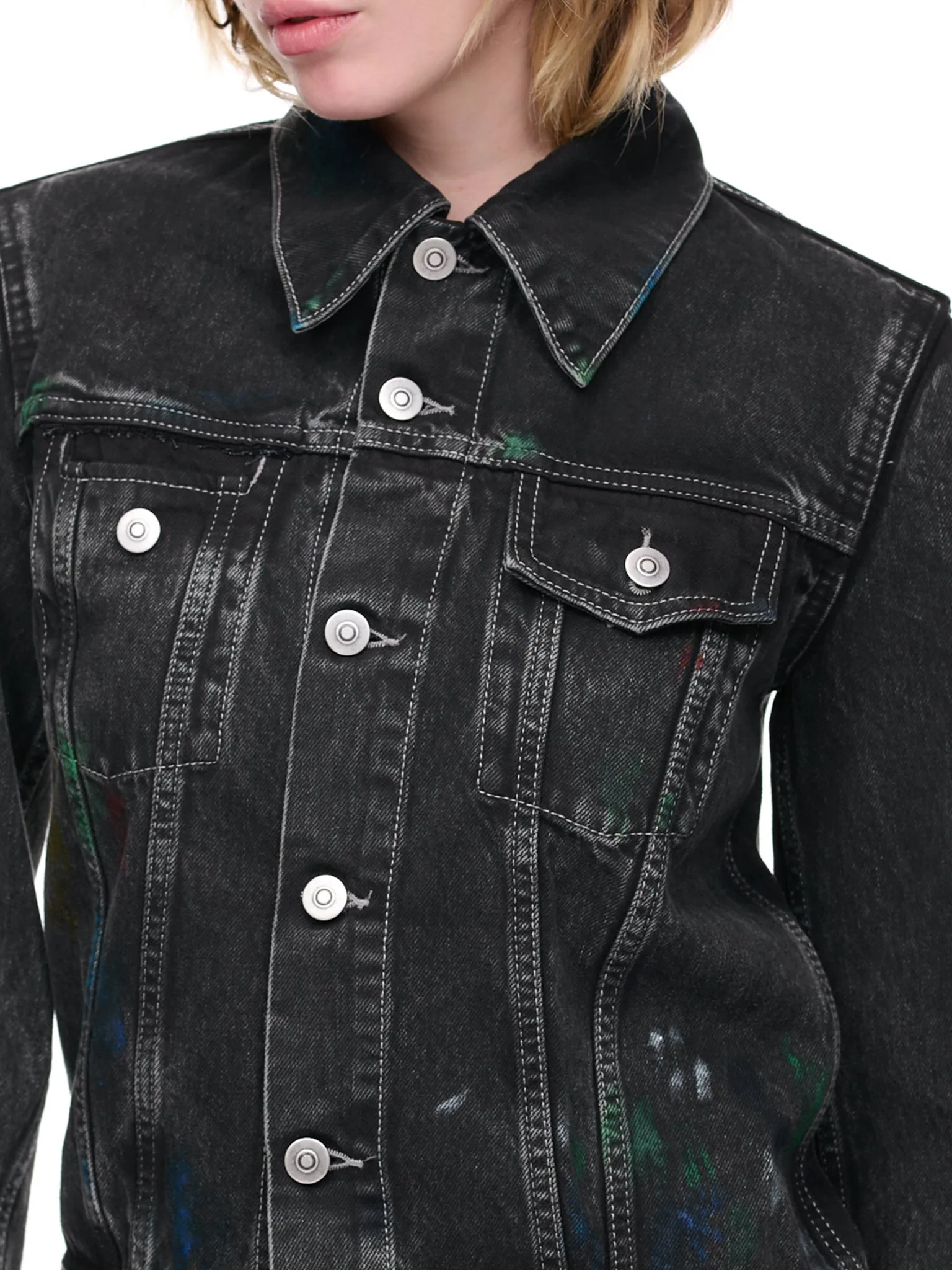Painted Denim Jacket (S51AM0476-S30842-BLACK) sold by lorenzo product image thumbnail 4