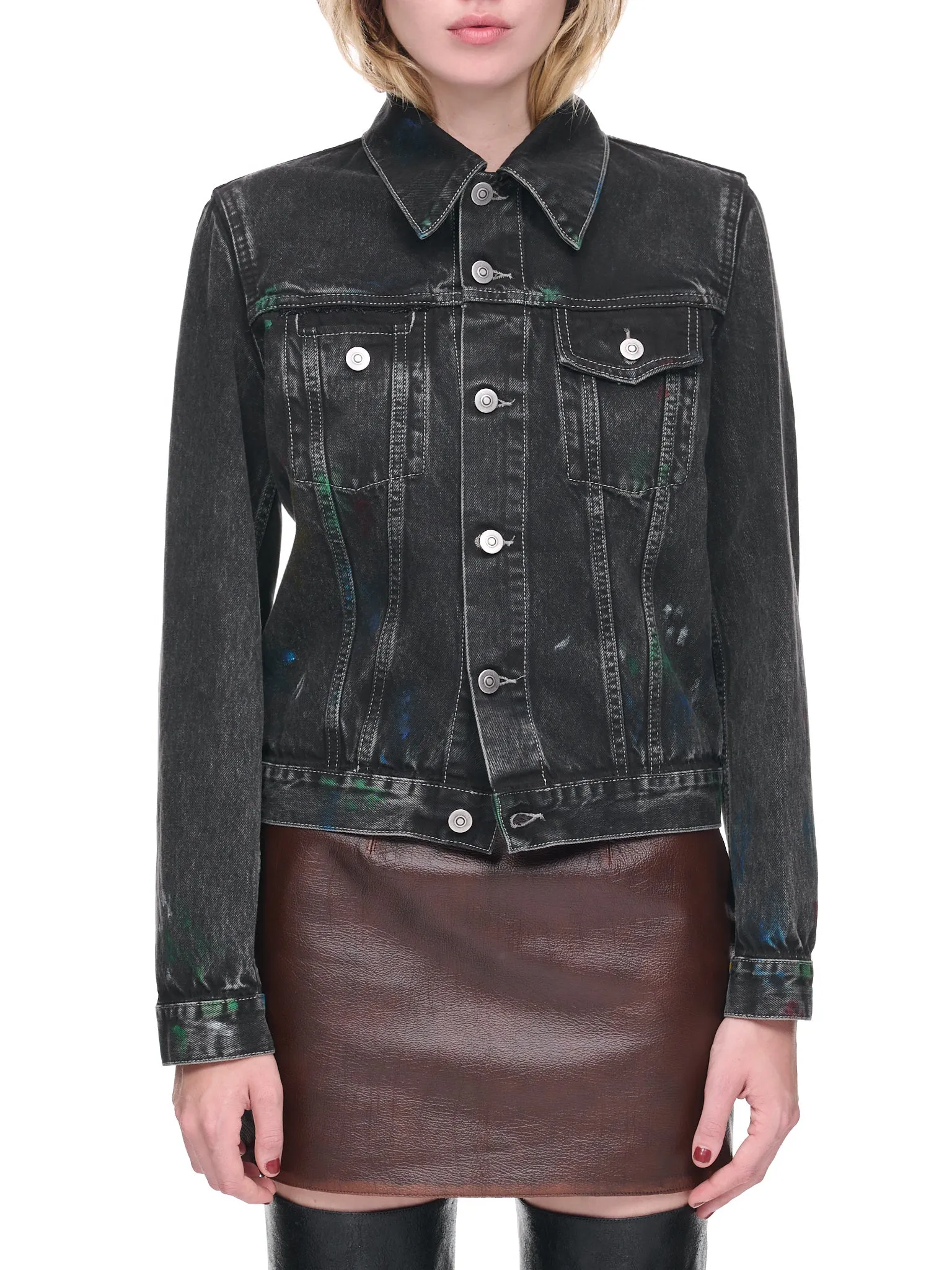 Painted Denim Jacket (S51AM0476-S30842-BLACK) sold by lorenzo