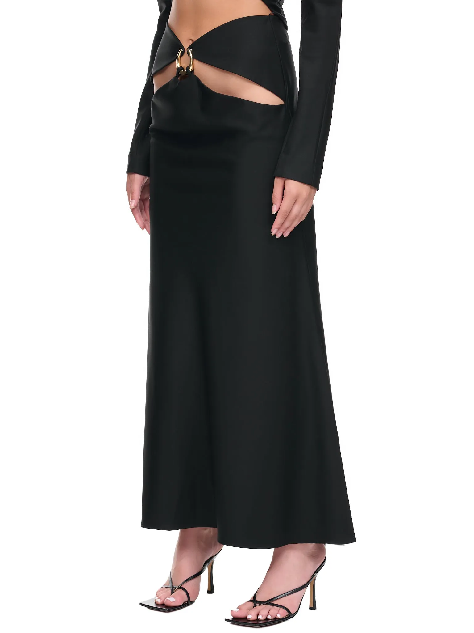 Cut-Out Brass Skirt (F22SK16-BLACK) sold by lorenzo product image thumbnail 2
