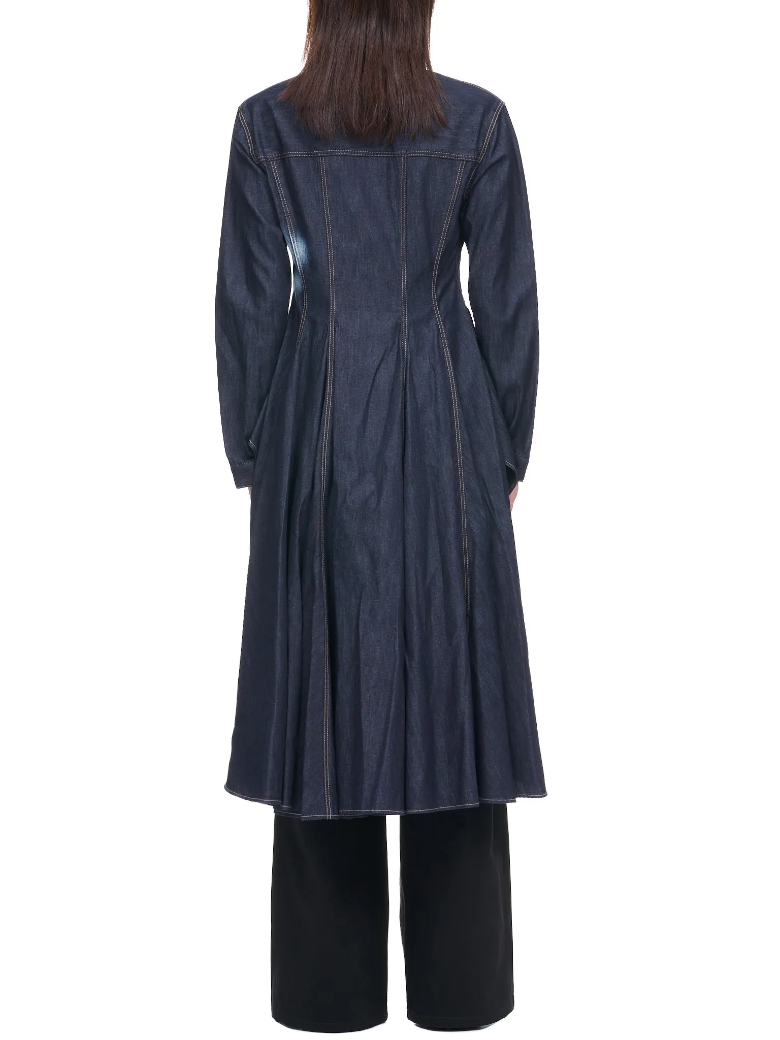 Denim Button Up Shirt Dress (FE-D03-011-1-NAVY-BLUE) sold by lorenzo product image thumbnail 3