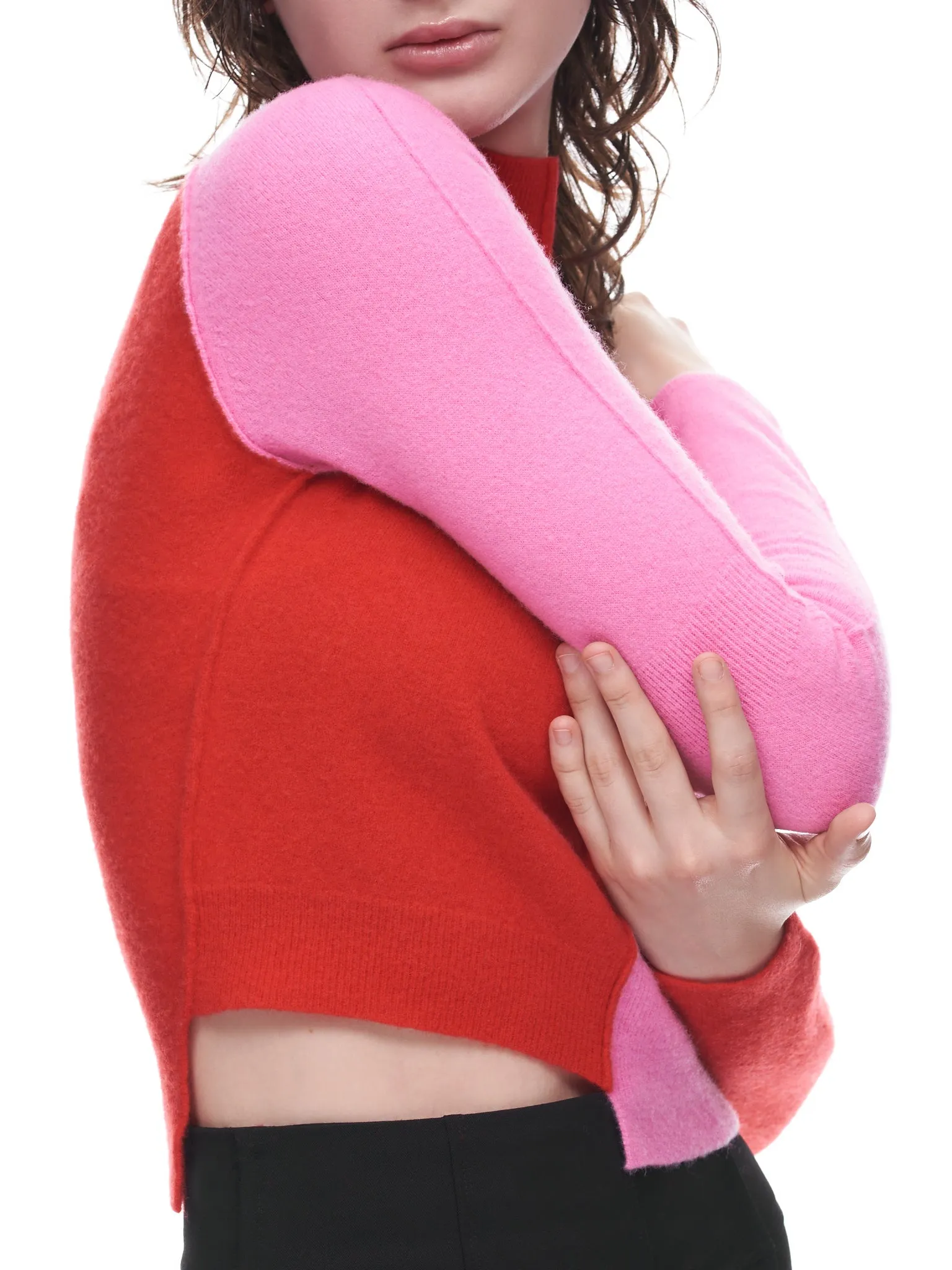 Patched Tonal Sweater (TO15514931-0931-PINK-RED) sold by lorenzo product image thumbnail 4