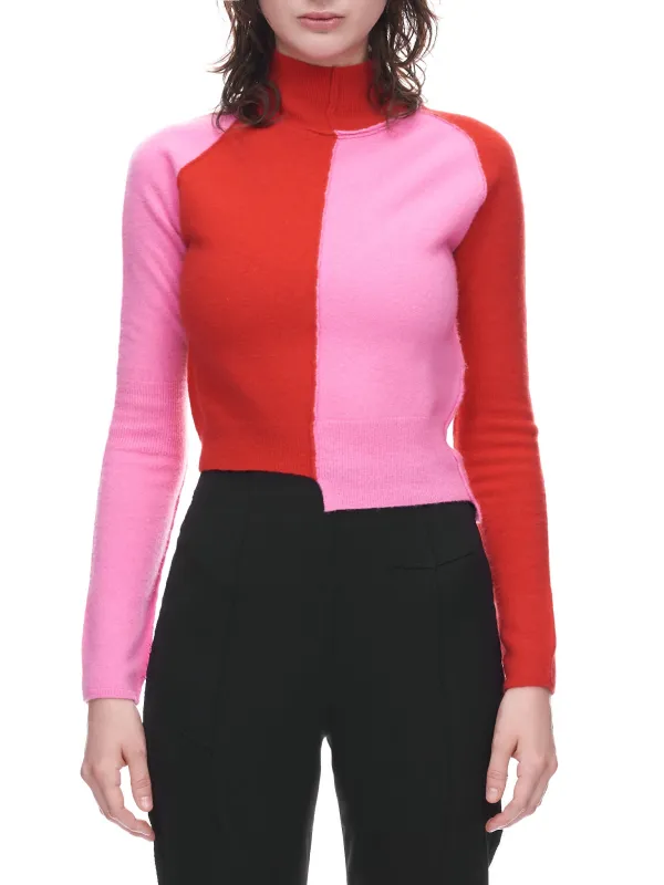 Patched Tonal Sweater (TO15514931-0931-PINK-RED) sold by lorenzo