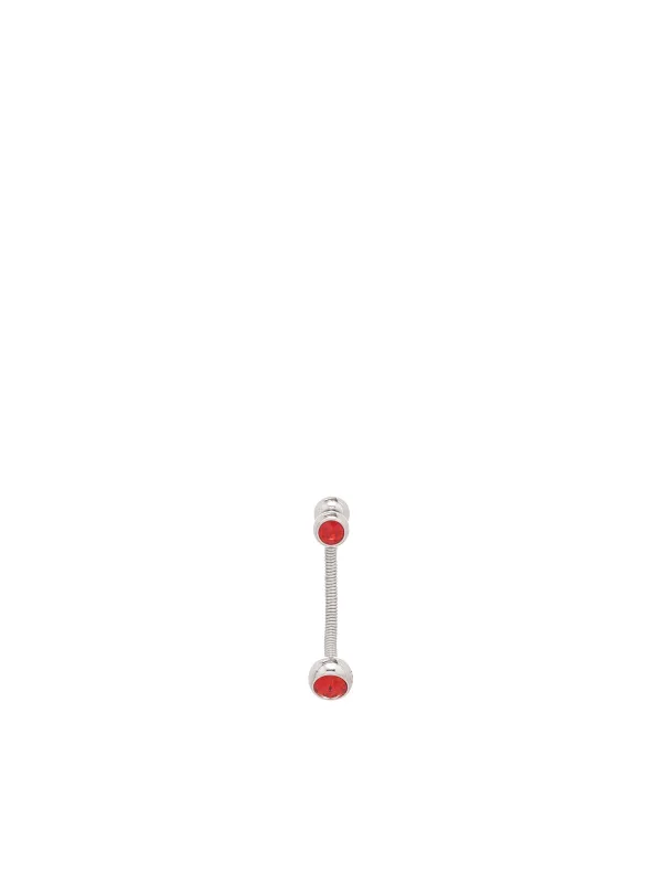 Crystal Dorp Earring (JW09-SILVER-RED) made by D'heygere