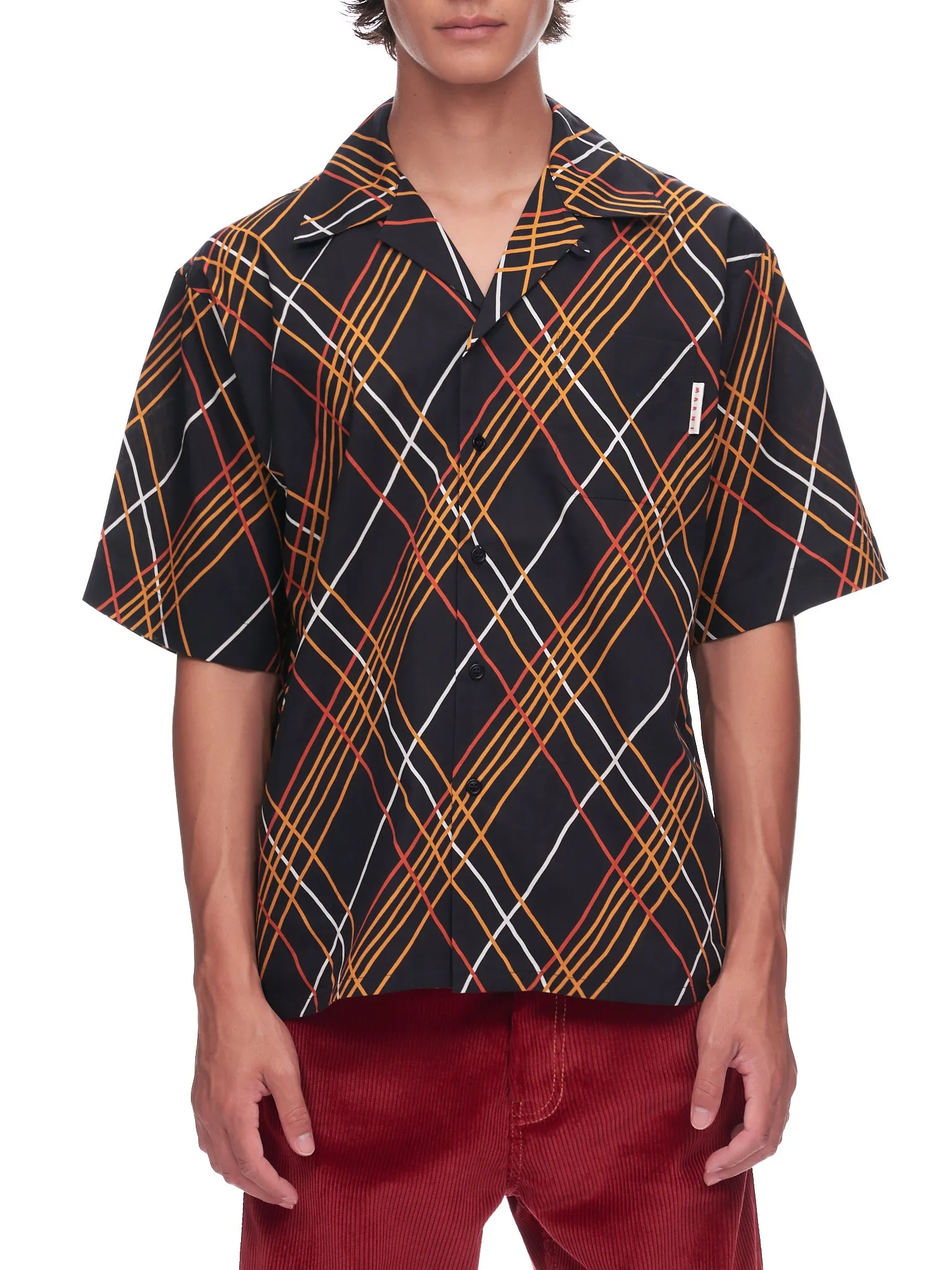 Stripe Bowling Shirt (CUMU0213A0-UTC206-WRN99-BLACK) sold by lorenzo