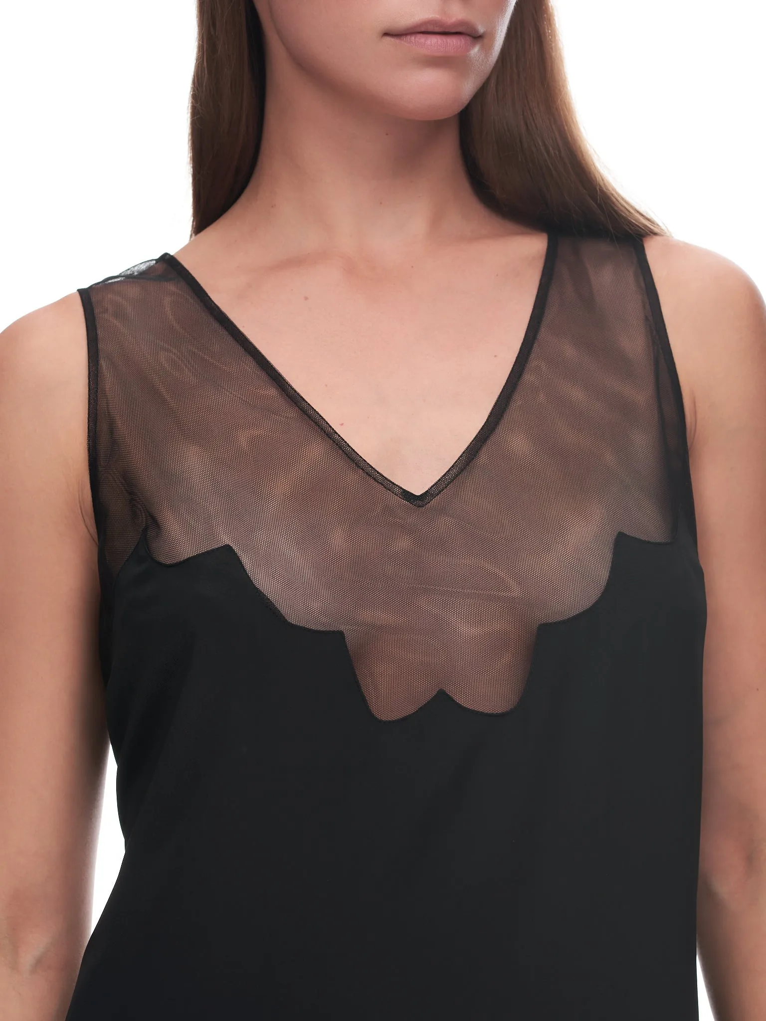 Scallop Tulle Dress (7141-0514-BLACK) sold by lorenzo product image thumbnail 4