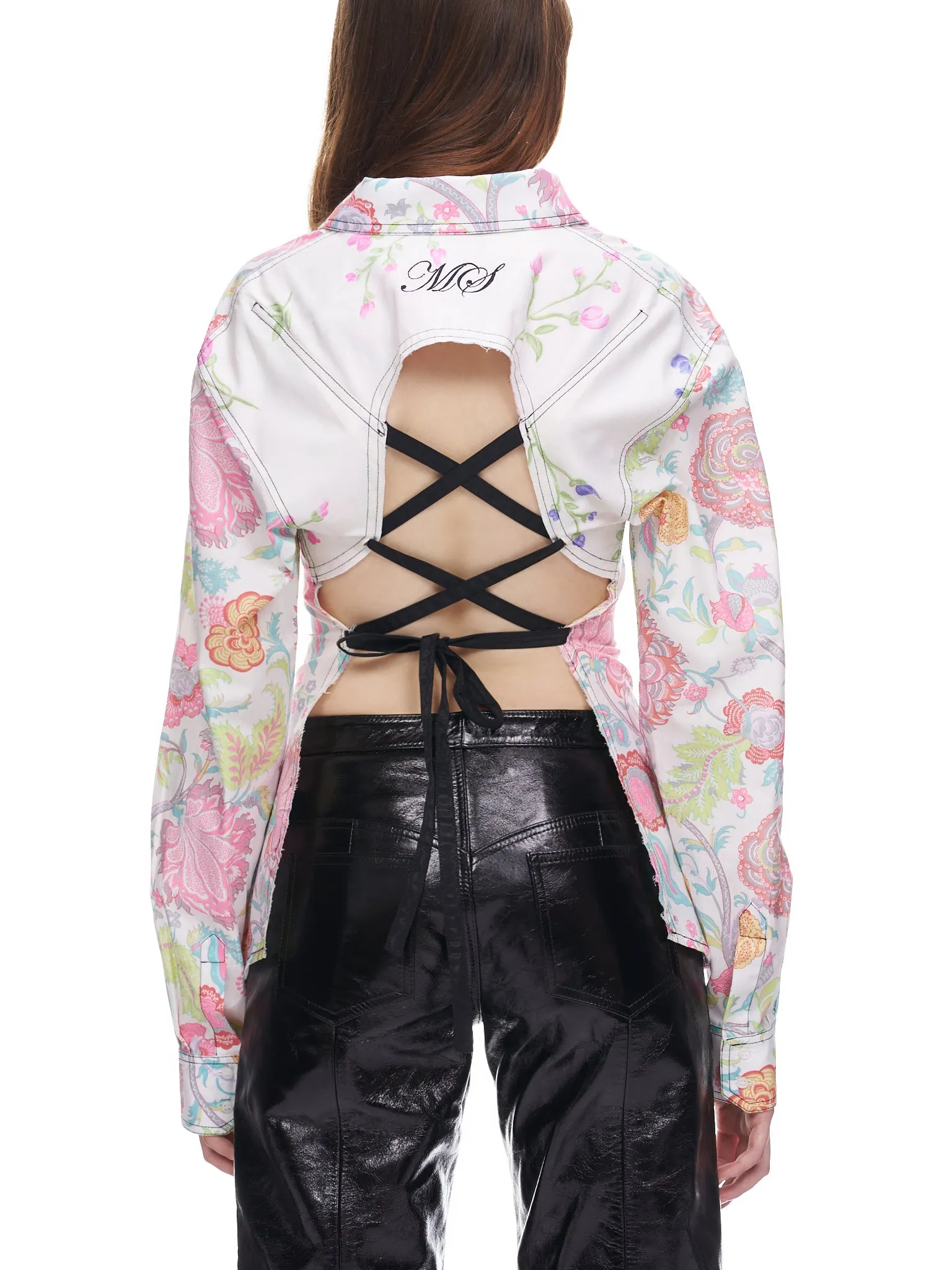 Floral Reversed Corset Shirt (T307WU-WOTCO0001-10-MULTI) sold by lorenzo product image thumbnail 3