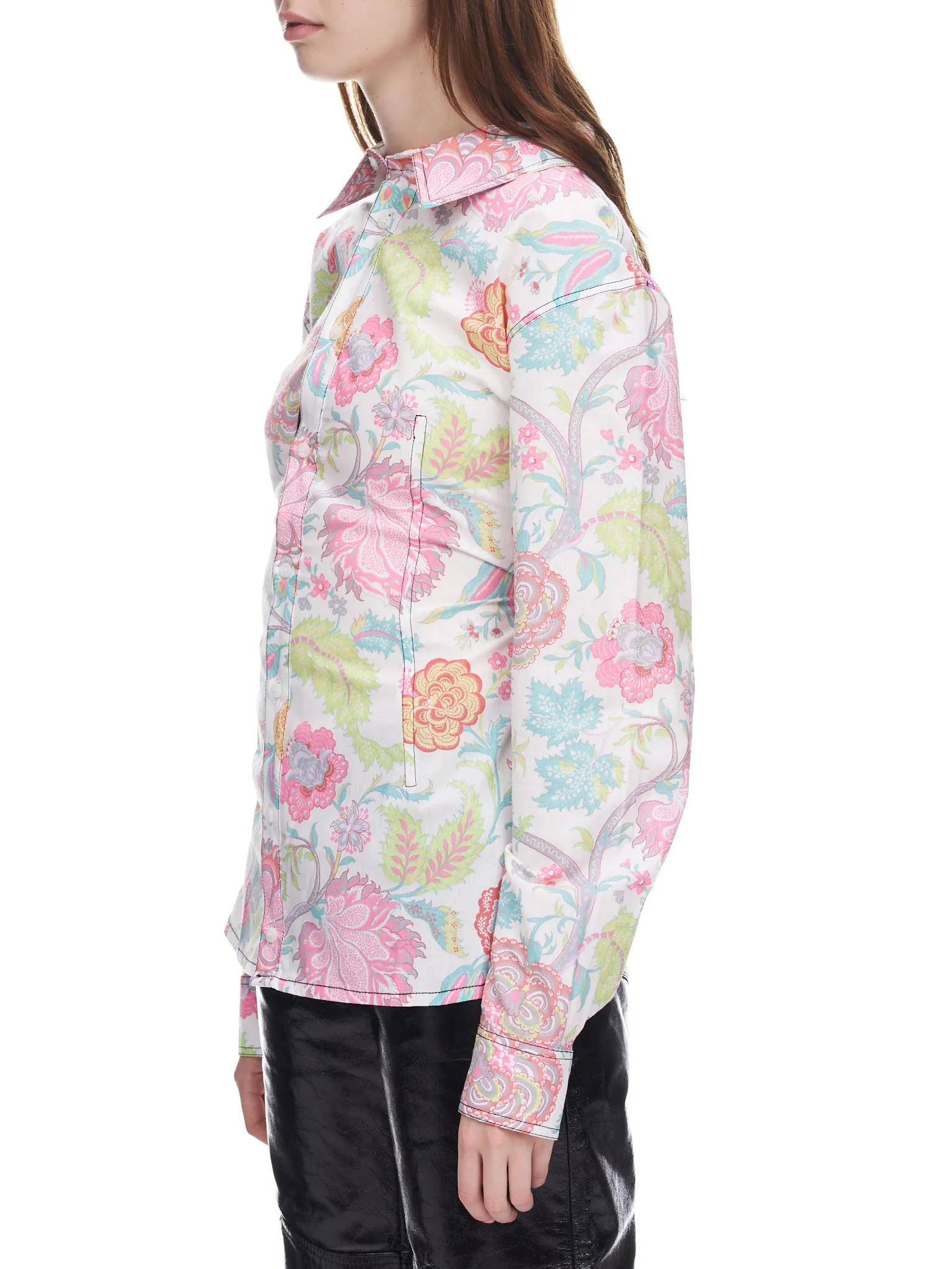 Floral Reversed Corset Shirt (T307WU-WOTCO0001-10-MULTI) sold by lorenzo product image thumbnail 2