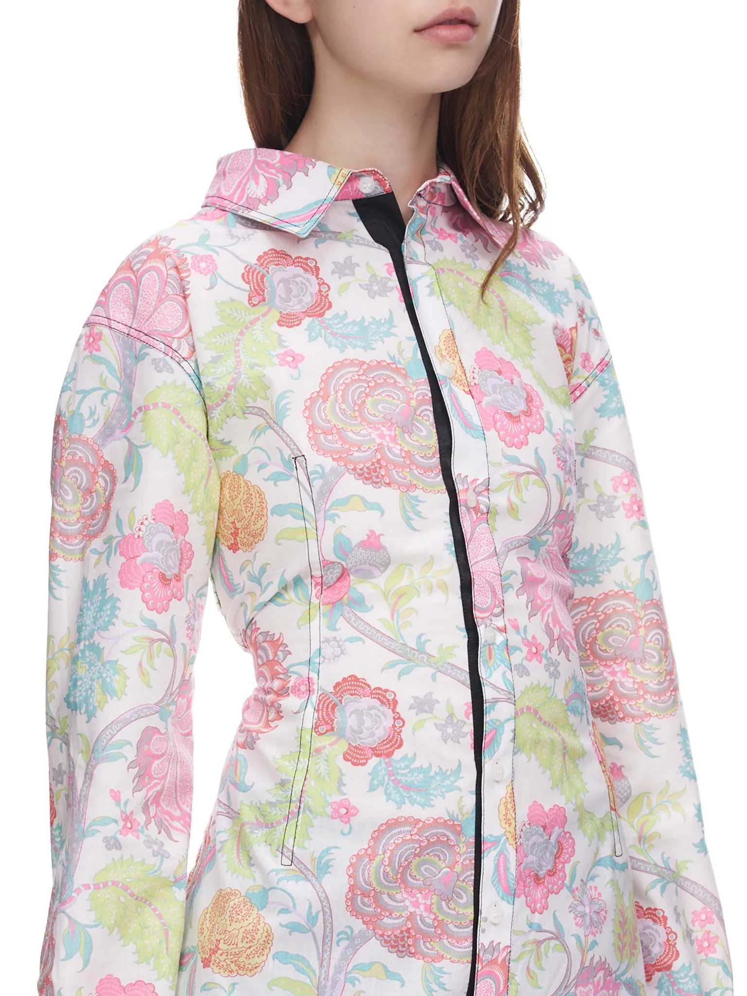 Floral Reversed Corset Shirt (T307WU-WOTCO0001-10-MULTI) sold by lorenzo product image thumbnail 4