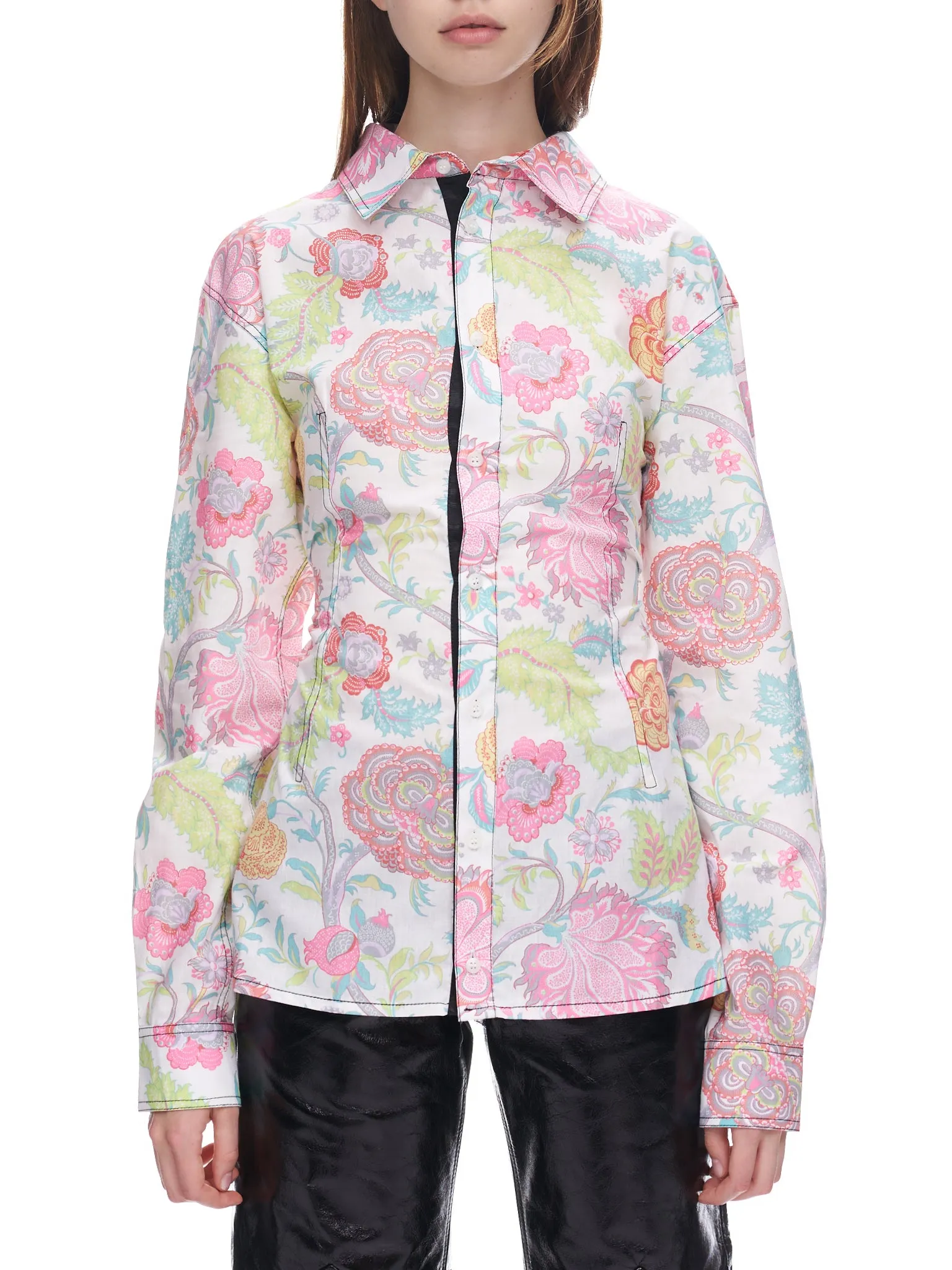 Floral Reversed Corset Shirt (T307WU-WOTCO0001-10-MULTI) sold by lorenzo