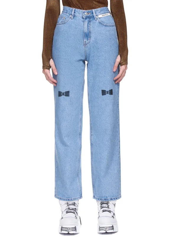 Bow Stamped Jeans (JN012-SB-SKY-BLUE) sold by lorenzo