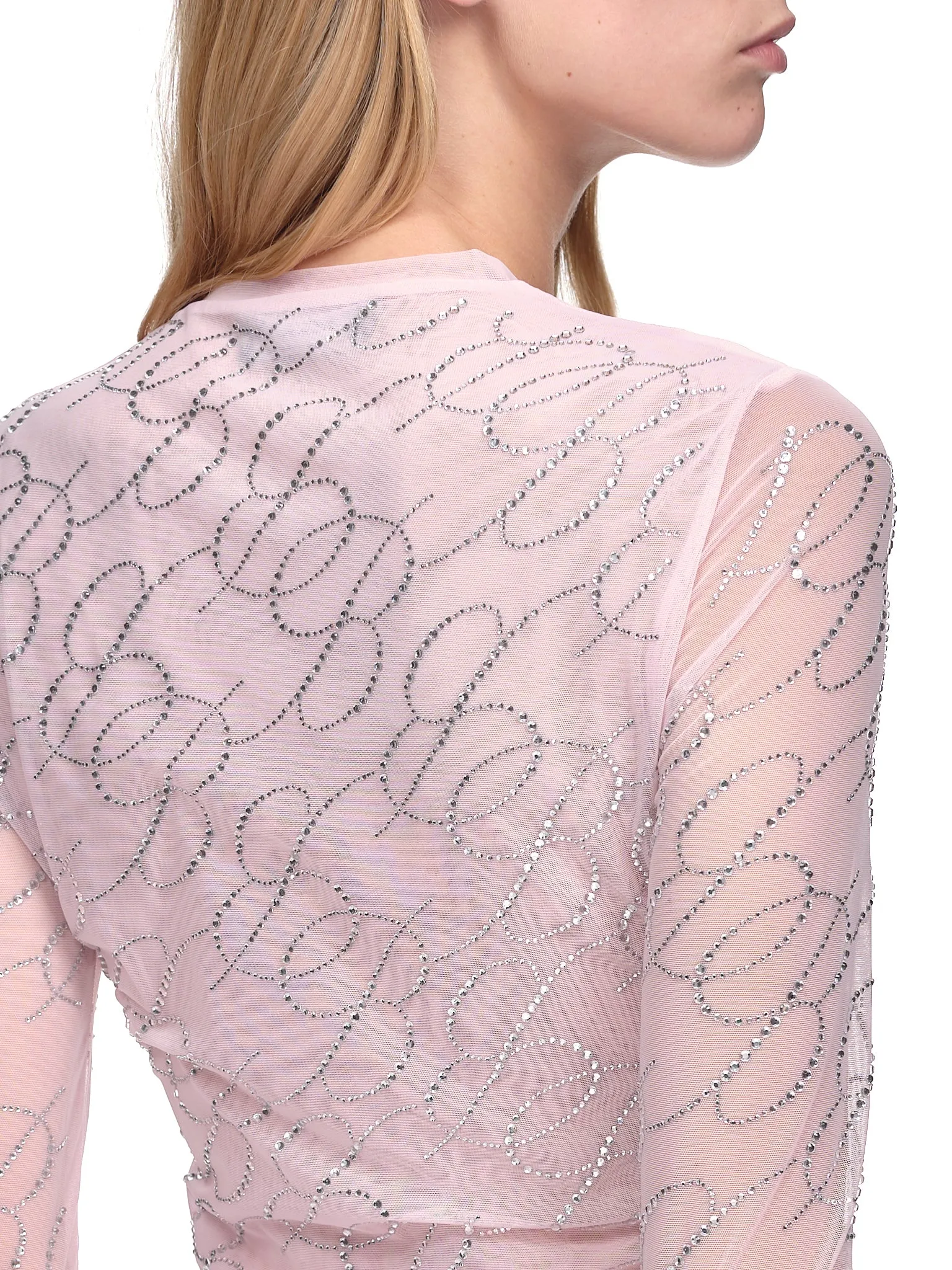 Logo Embroidery Shirt (2C128A-N0149-CHALK-PINK) sold by lorenzo product image thumbnail 5