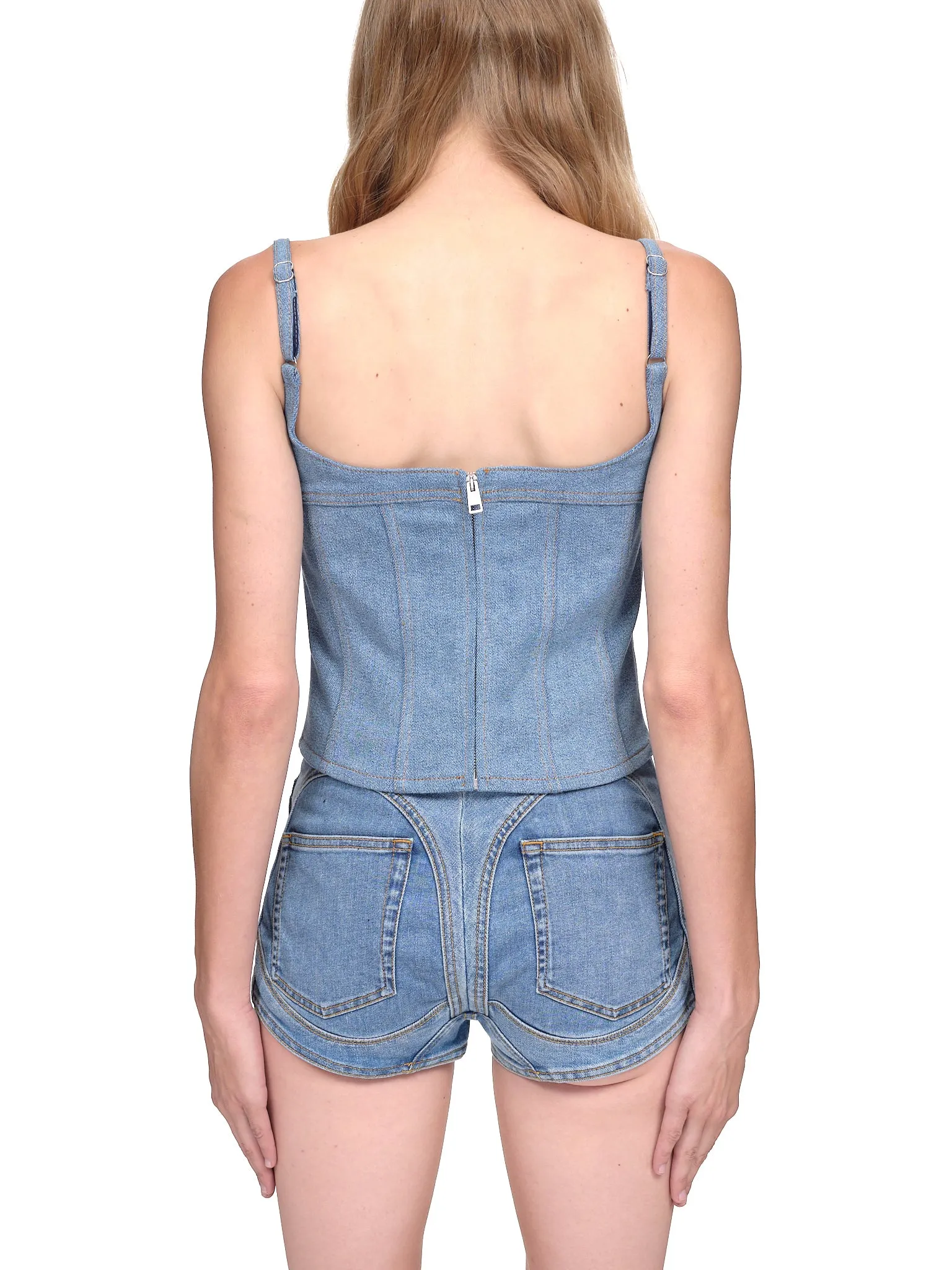 Illusion Denim Corset (6TO0613249-B6401-BLUE-NUDE-01) sold by lorenzo product image thumbnail 3