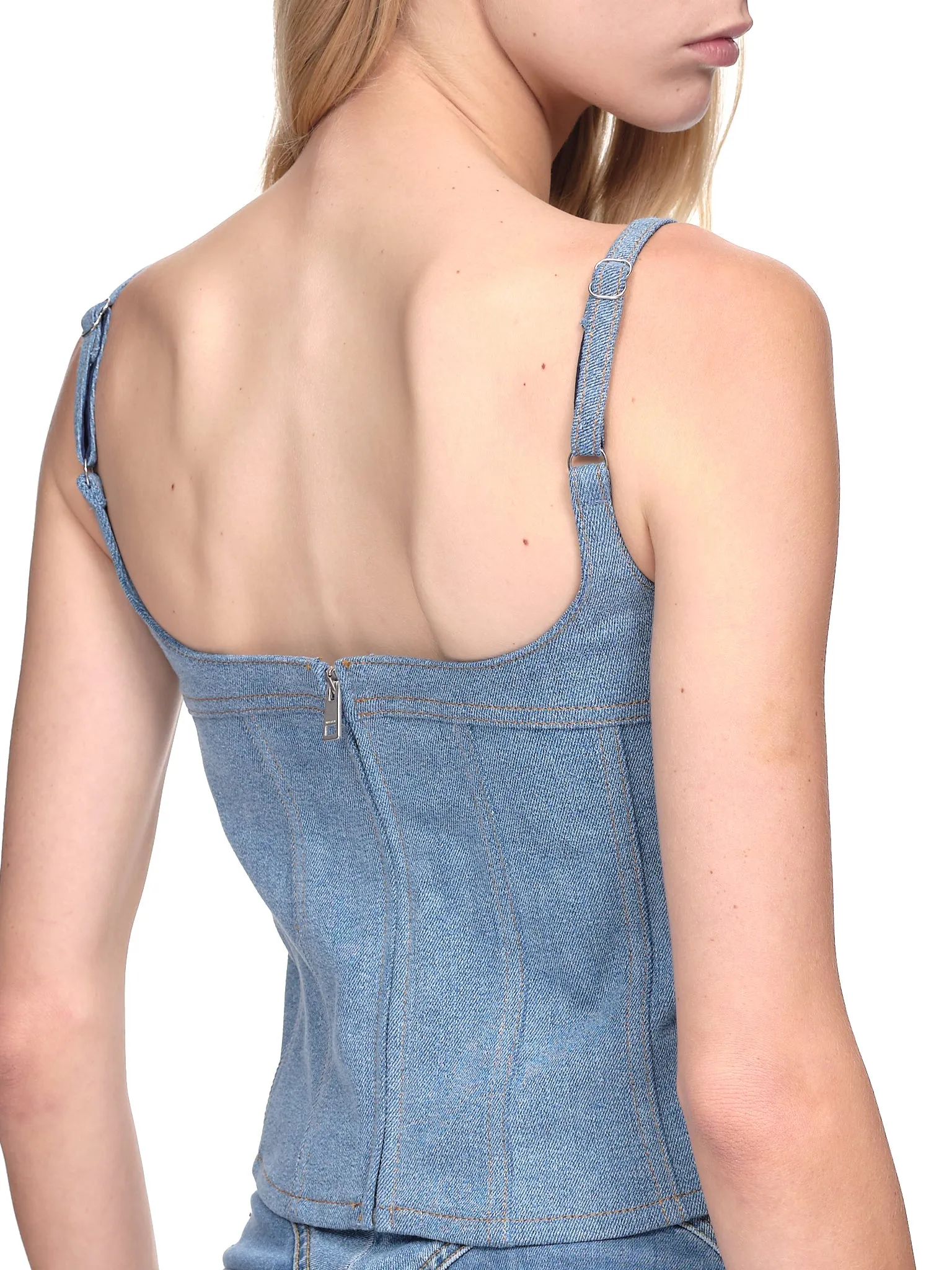 Illusion Denim Corset (6TO0613249-B6401-BLUE-NUDE-01) sold by lorenzo product image thumbnail 5