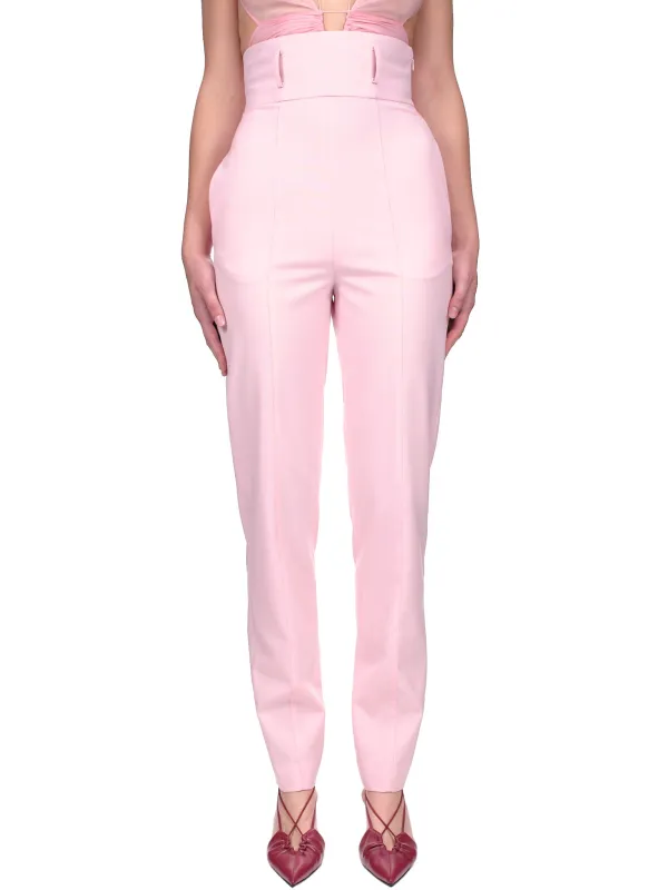 Tapered Leg Trousers (TRS006C-PINK) made by Nensi Dojaka