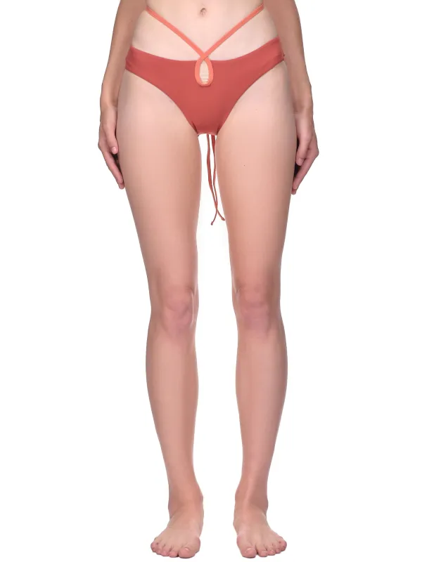 Keyhole Bikini Bottoms (PF22SWIM09-TERRACOTTA-MULTI) sold by lorenzo