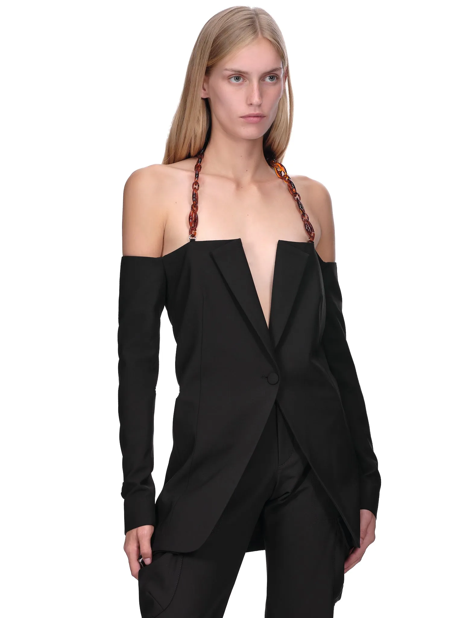 Chain Detail Blazer (COP-V27106-BLACK) sold by lorenzo product image thumbnail 4