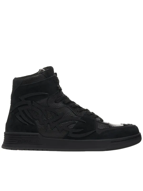 Suede High Top Sneakers (022BW409-BLACK) sold by lorenzo