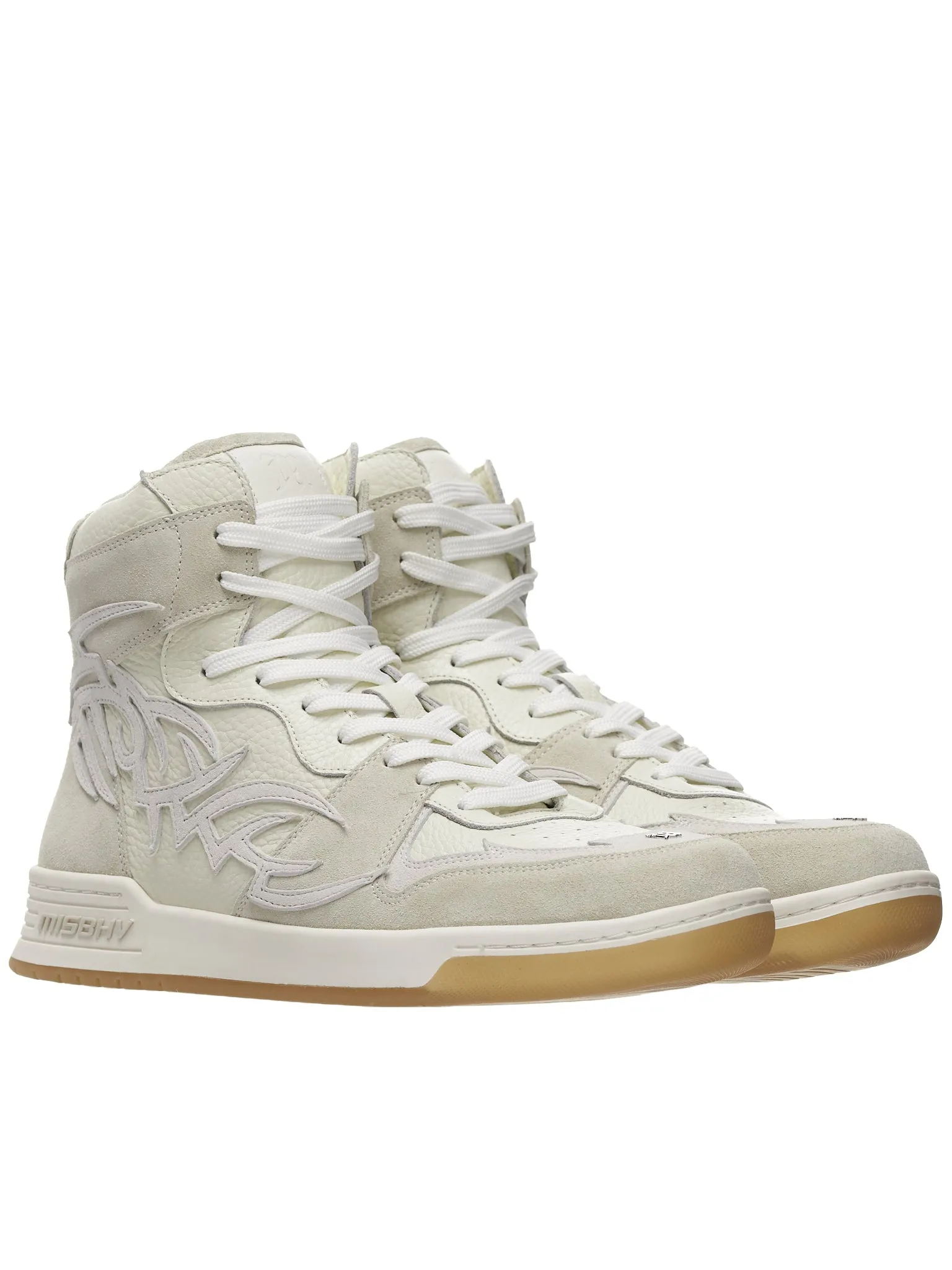 Suede High Top Sneakers (022BW410-OFF-WHITE) sold by lorenzo product image thumbnail 2