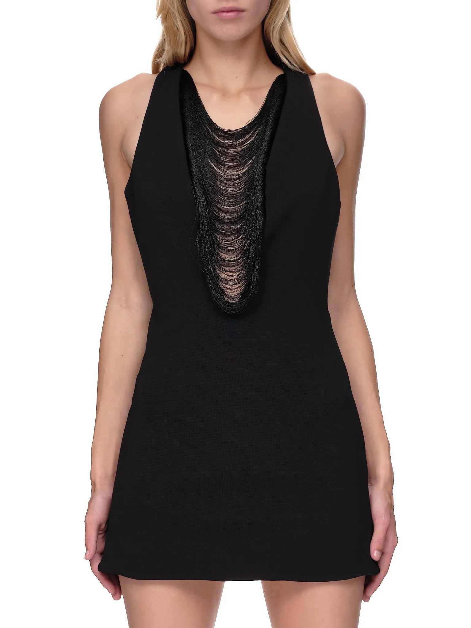 Fall Fringe Dress (DR05-KN01-999-BLACK) sold by lorenzo