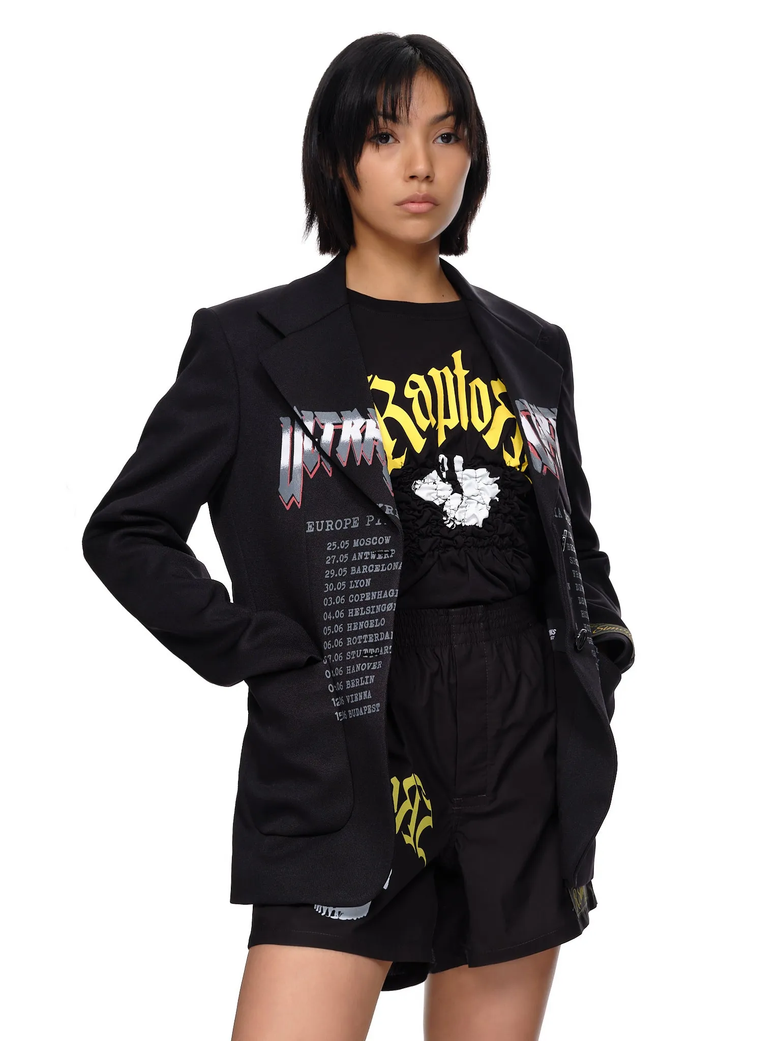 Black Oversized Graphic 'Ultrasceptre' Blazer (221-W500C-30001-0099-BLACK) sold by lorenzo product image thumbnail 4