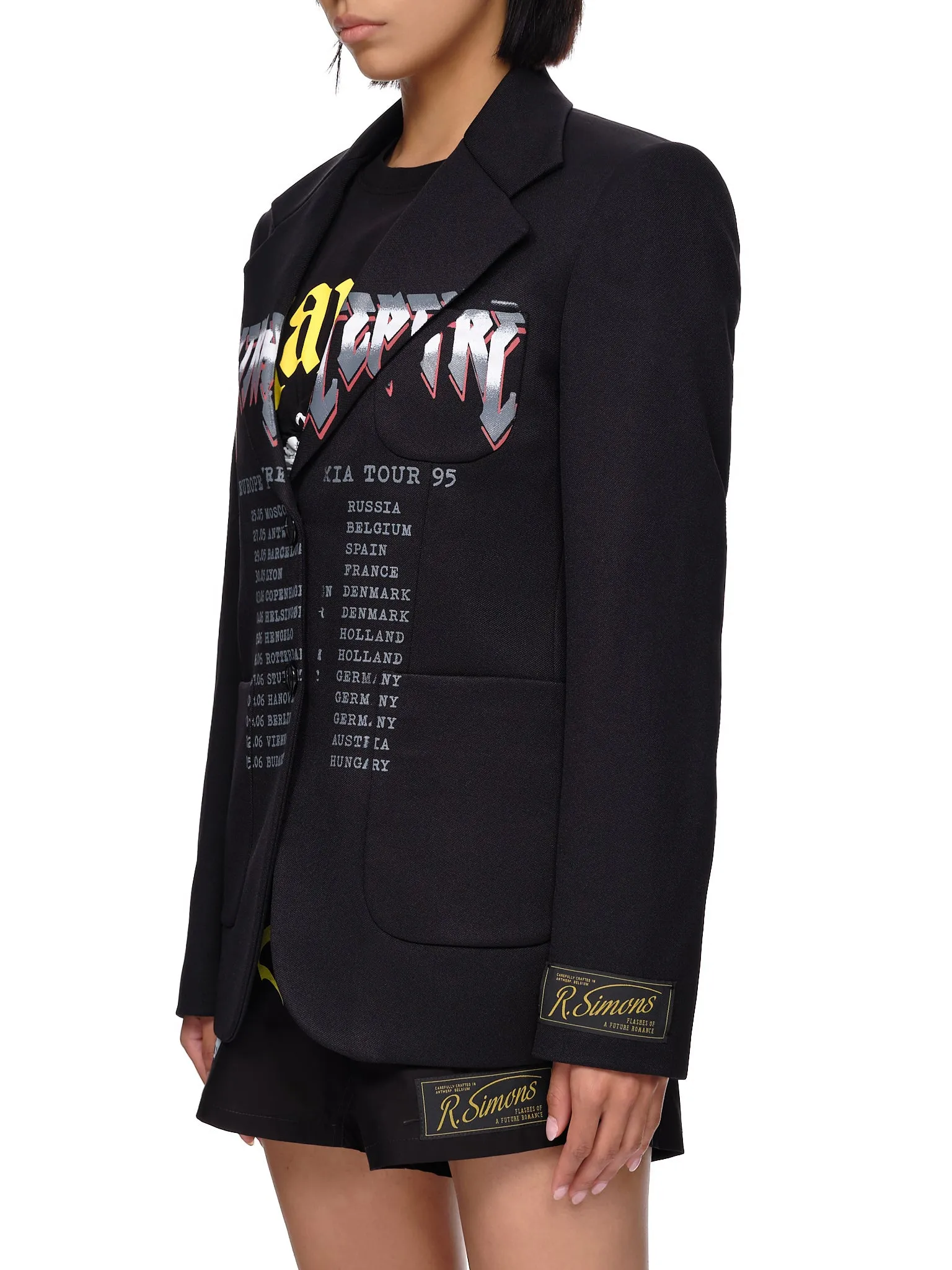 Black Oversized Graphic 'Ultrasceptre' Blazer (221-W500C-30001-0099-BLACK) sold by lorenzo product image thumbnail 2