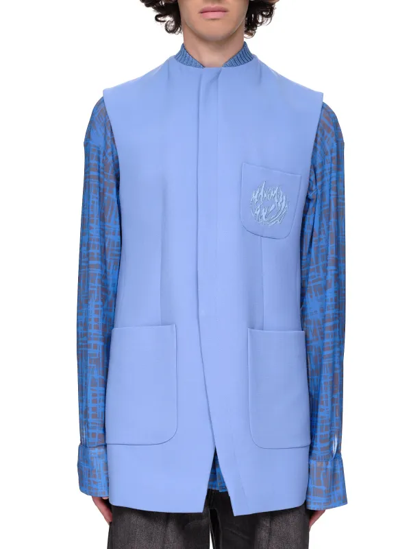 Blue Polyester Vest (JA02-WO01-450-CORNFLOWER-BLUE) sold by lorenzo