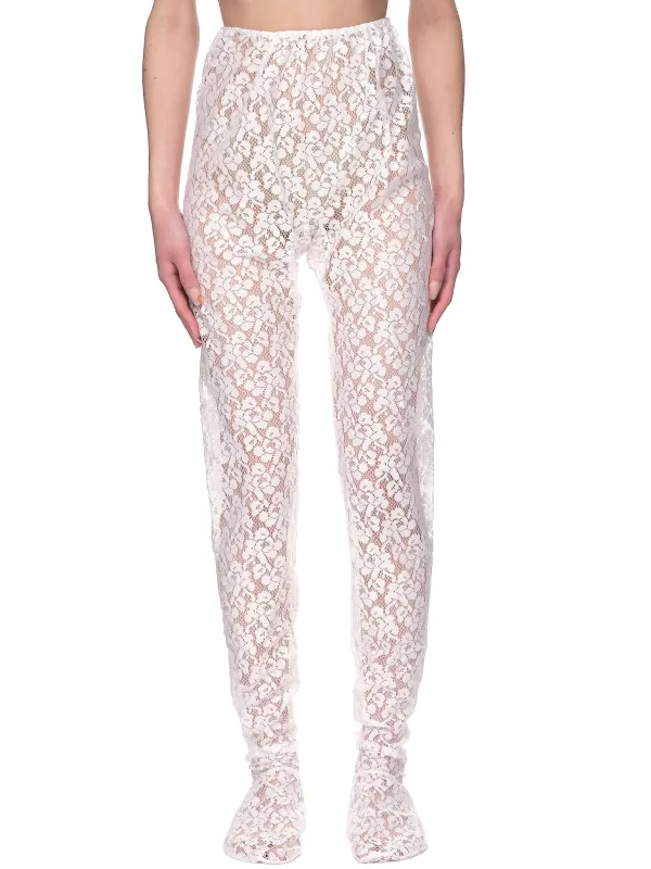 Floral Lace Tights (09TR-WHITE) sold by lorenzo