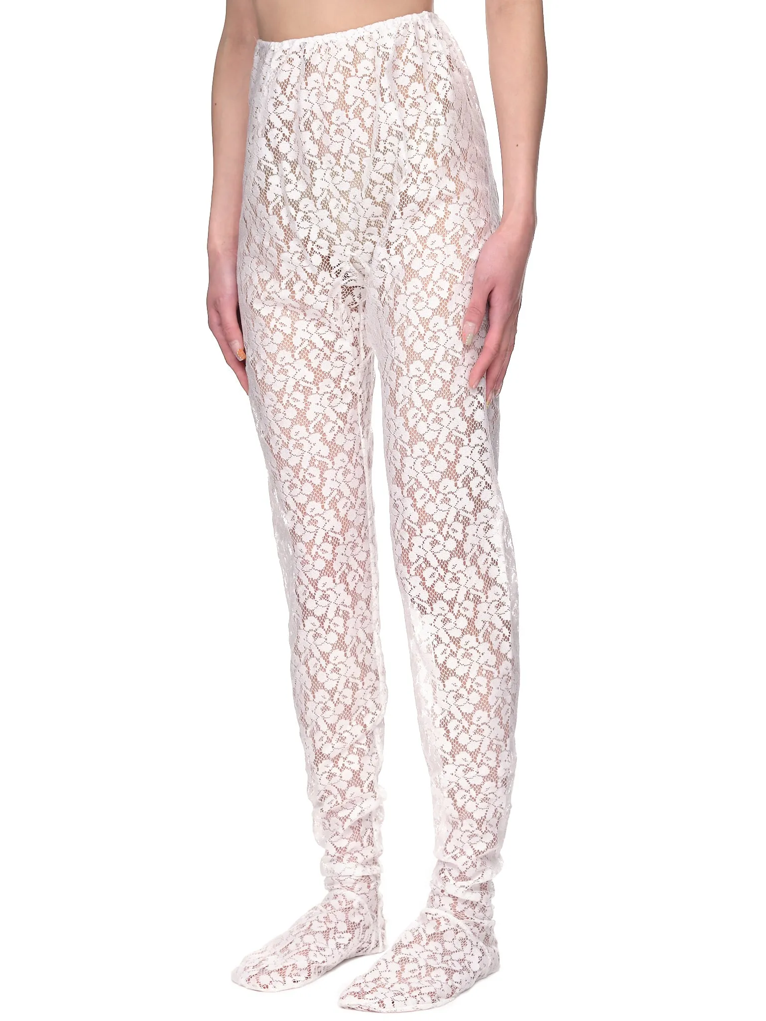 Floral Lace Tights (09TR-WHITE) sold by lorenzo product image thumbnail 2