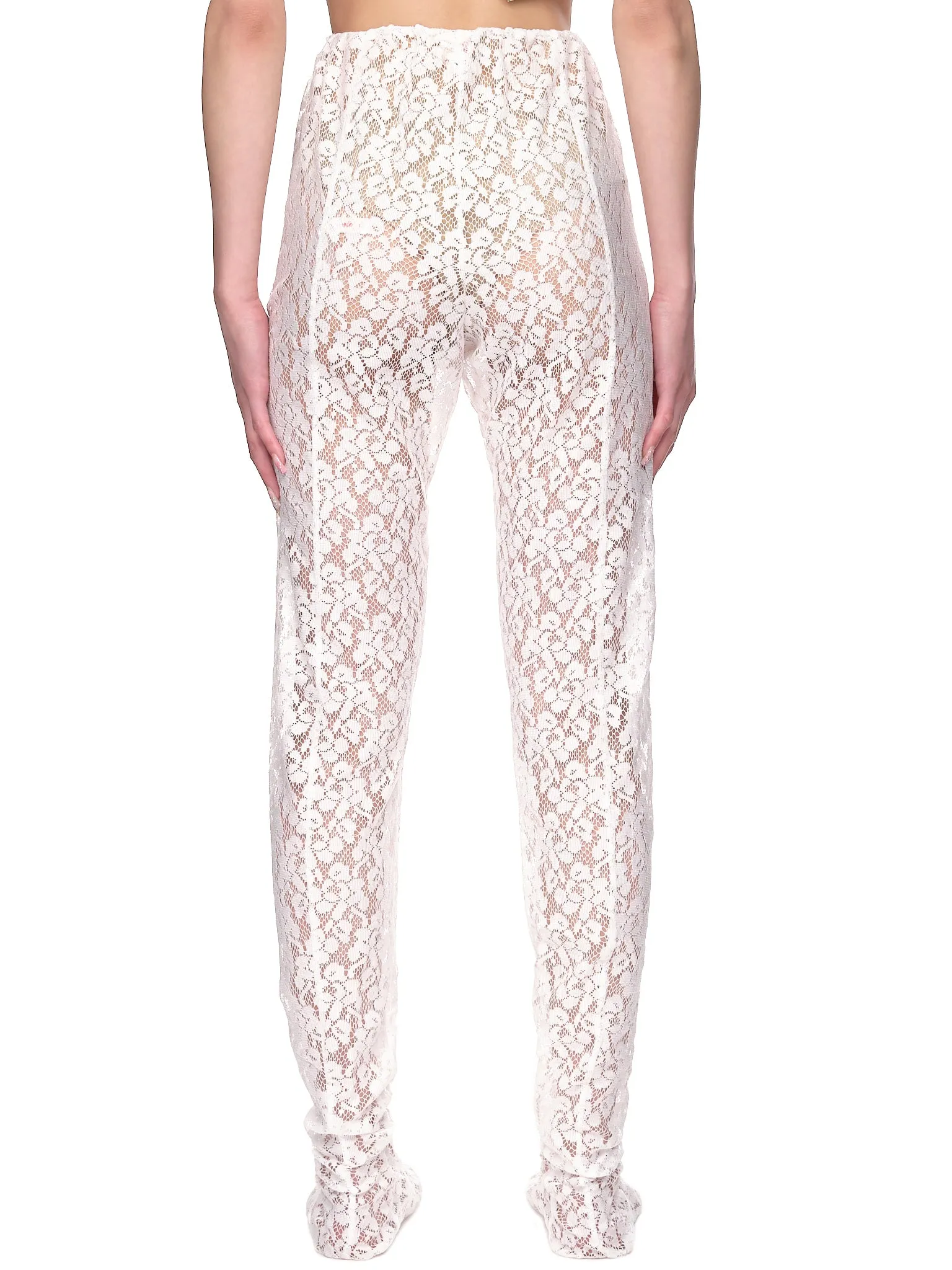 Floral Lace Tights (09TR-WHITE) sold by lorenzo product image thumbnail 3