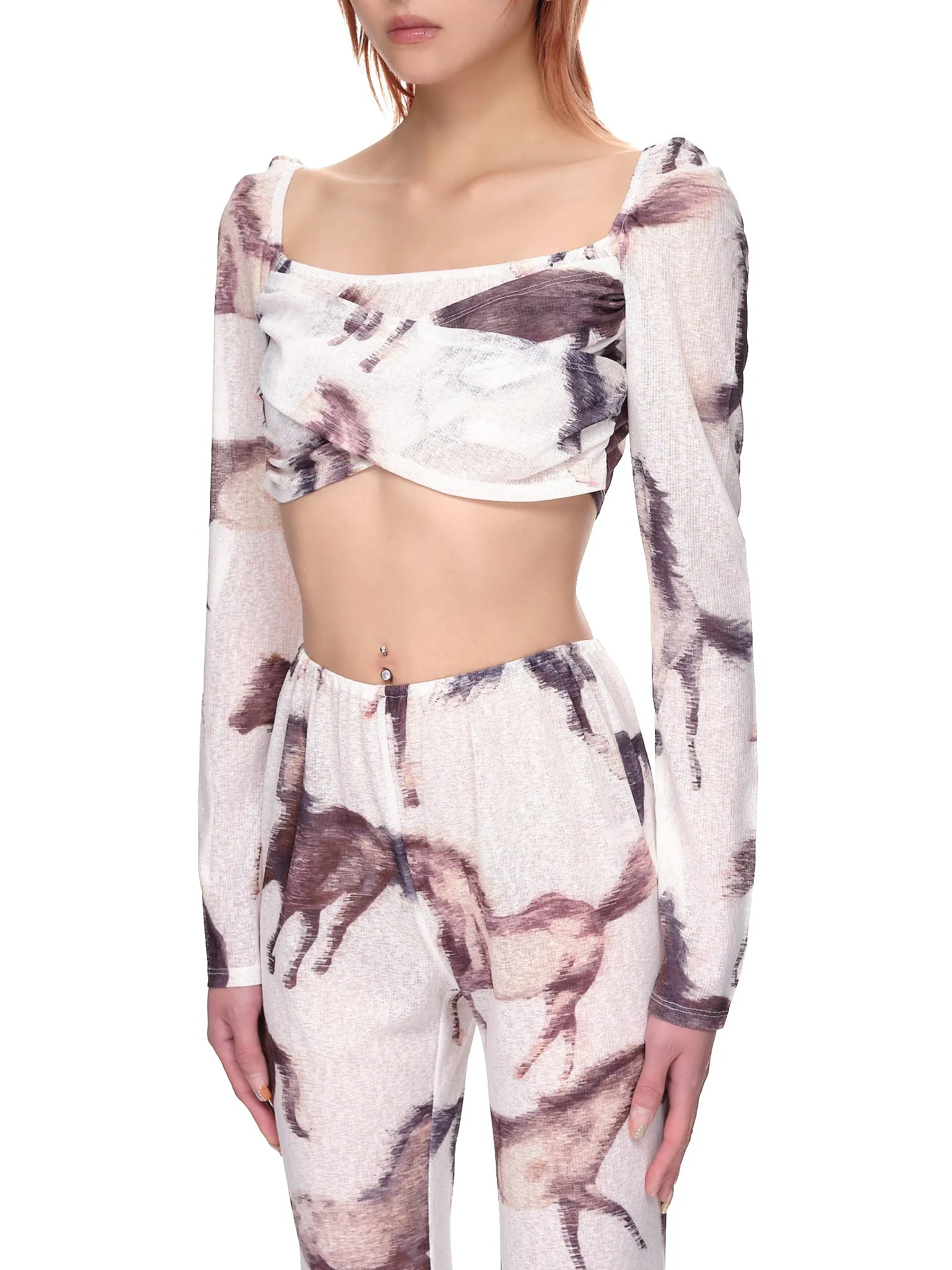 Horse Print Draped Top (00T05-HORSE-PRINTS) sold by lorenzo product image thumbnail 2