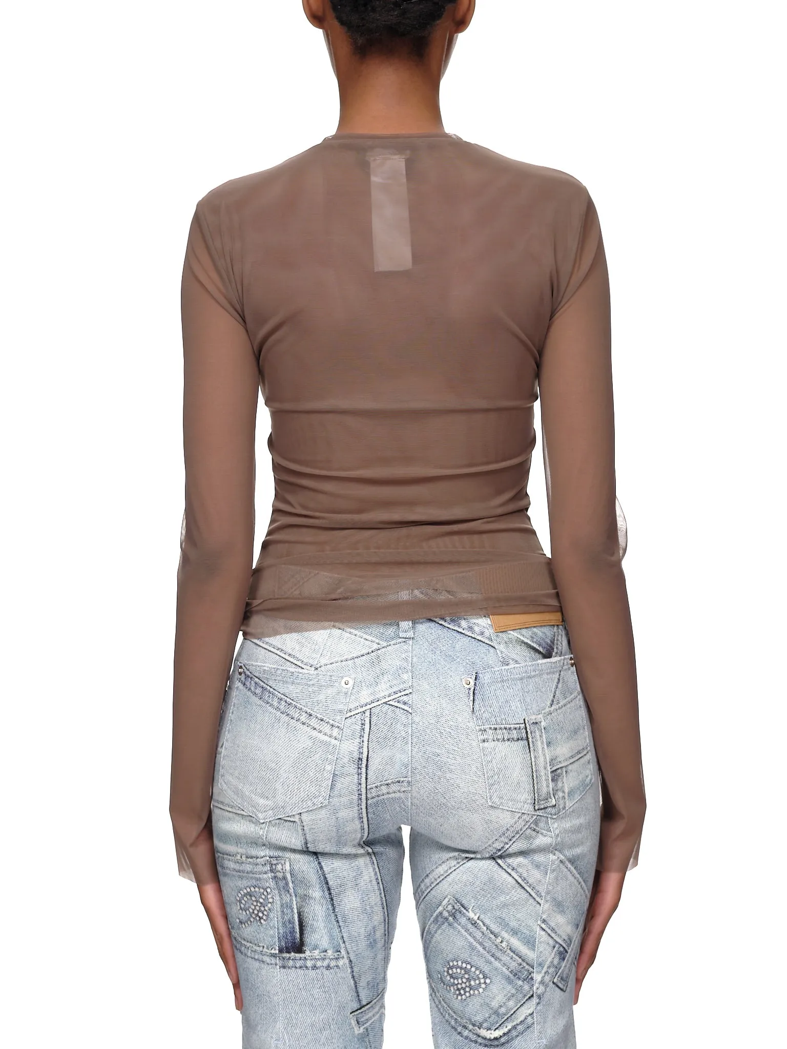 Long Sleeve Embroidered Blouse (2C086S-N0566-FANGO-BROWN) sold by lorenzo product image thumbnail 3