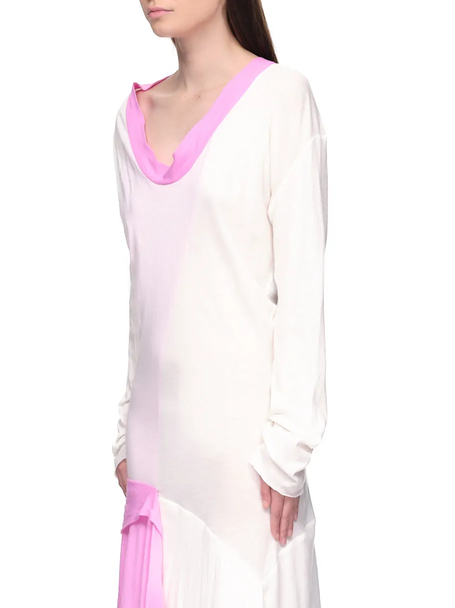 Scoop Neck Maxi Dress (D04-WHITE-PINK) sold by lorenzo product image thumbnail 4