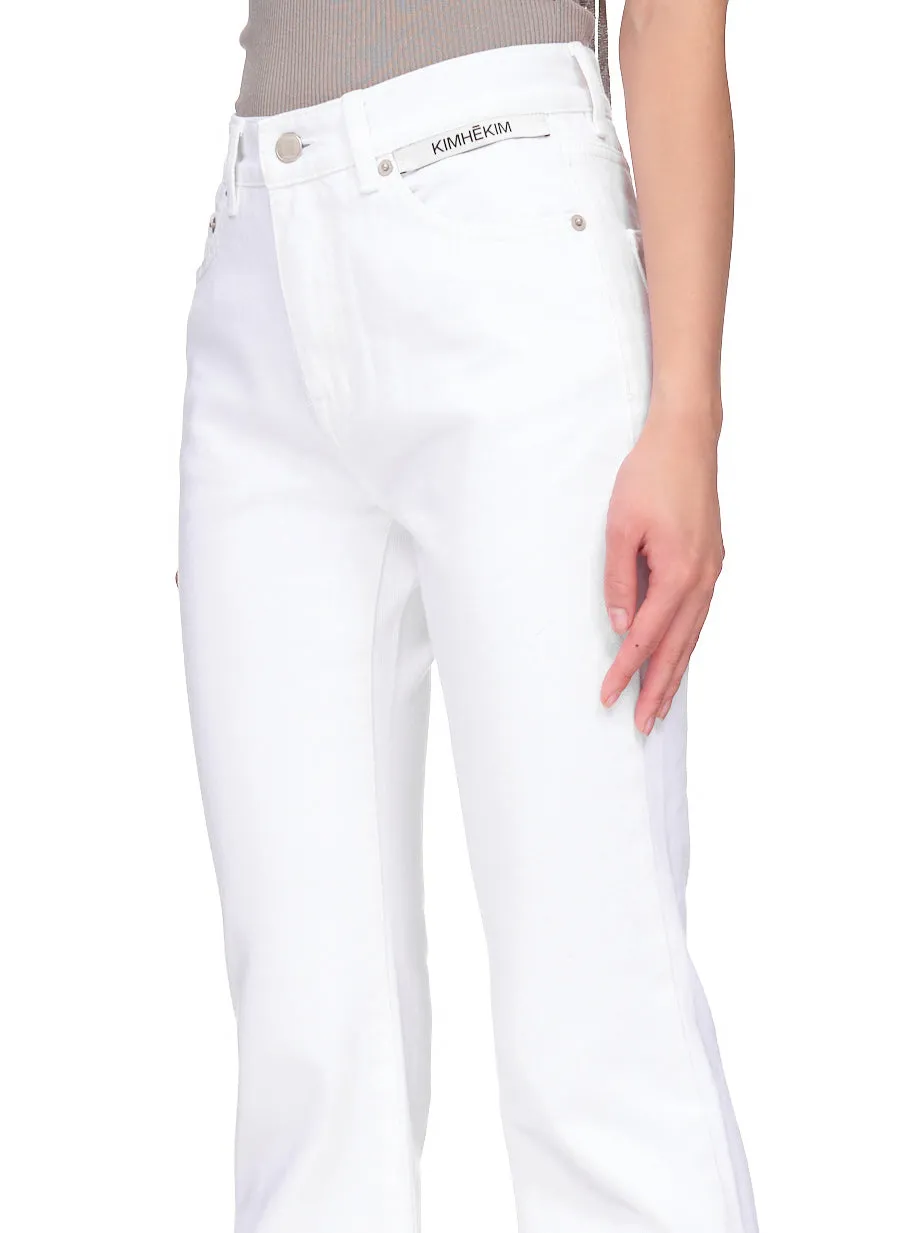 Flared Jeans (JN063-FLARED-WHITE) sold by lorenzo product image thumbnail 4