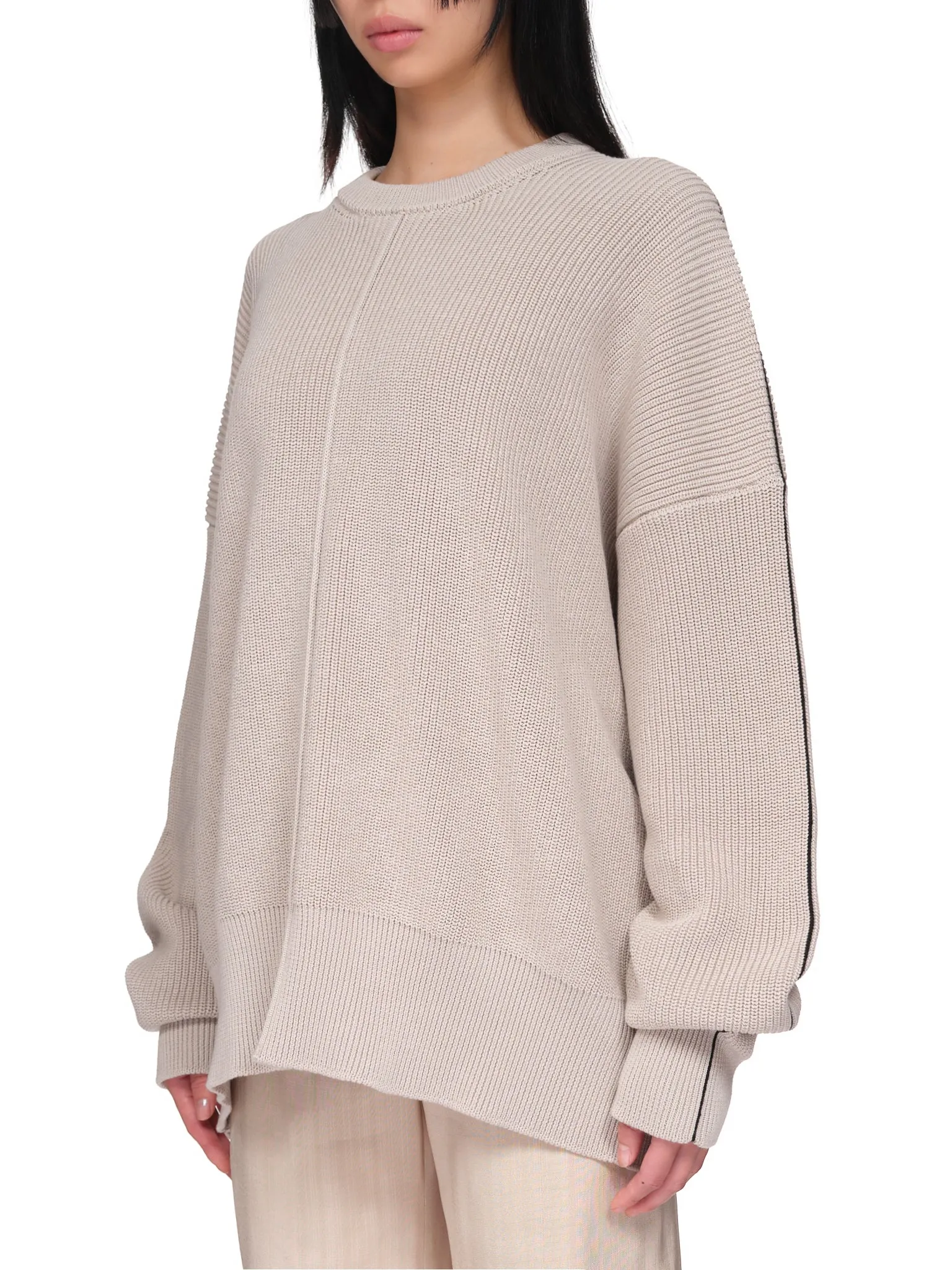 Cutout Crew Neck Sweater (PD-792-WHL-YCO003-LATTE) sold by lorenzo product image thumbnail 2