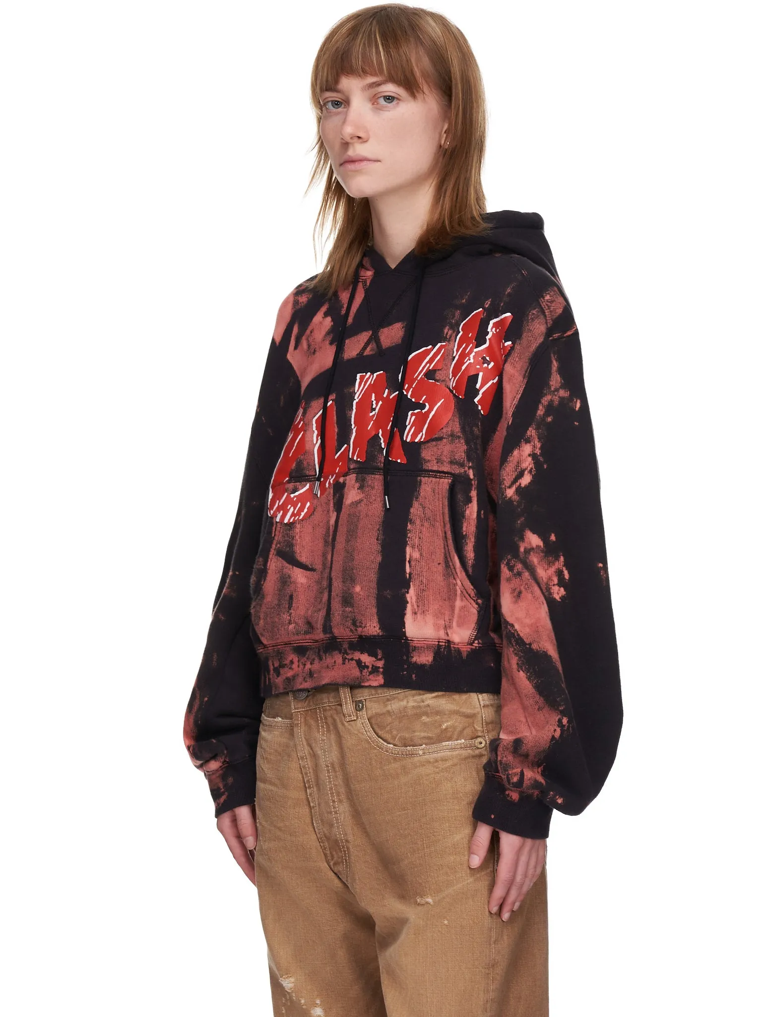 Clash Cropped Hoodie (R13W3622-BLEACHED-BLACK) sold by lorenzo product image thumbnail 4