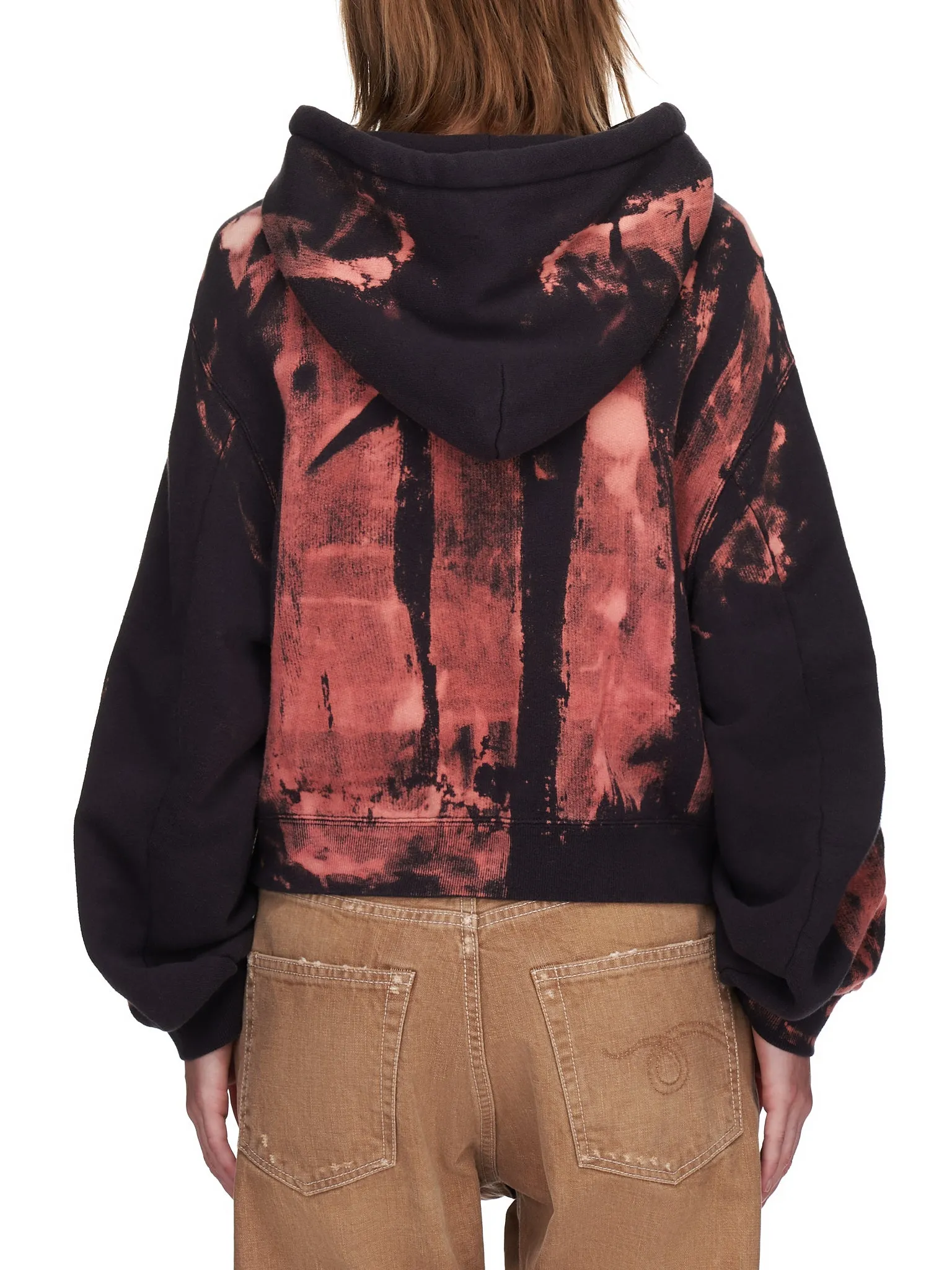 Clash Cropped Hoodie (R13W3622-BLEACHED-BLACK) sold by lorenzo product image thumbnail 3