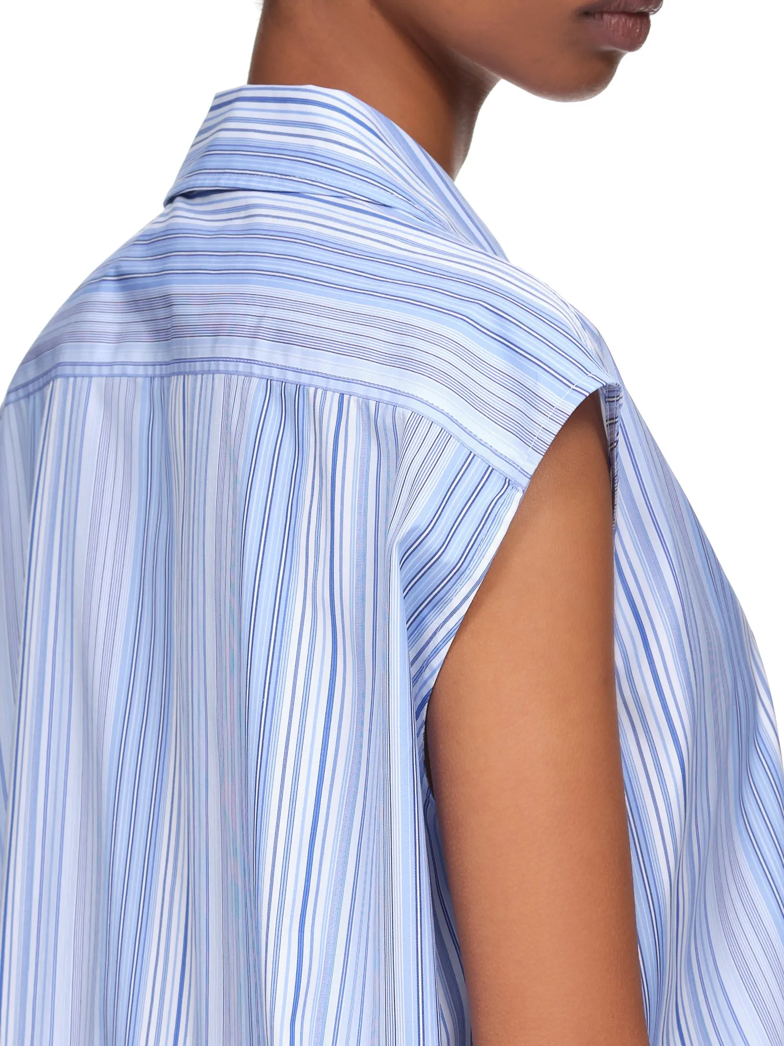 Sleeveless Criss-Cross Blouse (22ECTO037CO0991-M4149-BLUE) sold by lorenzo product image thumbnail 5