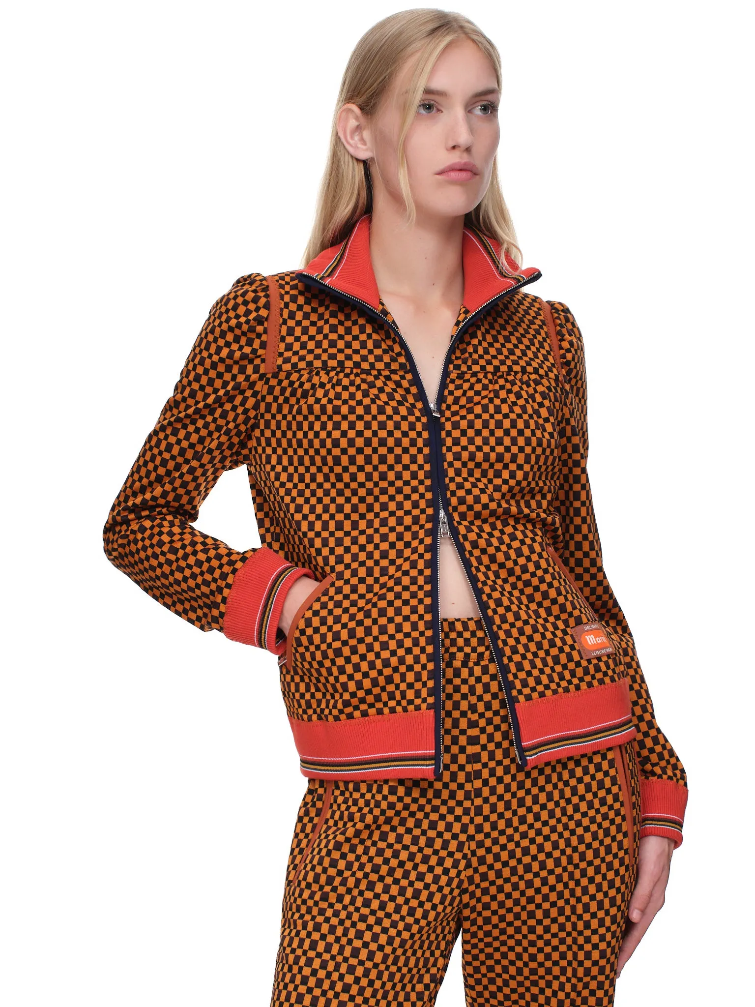 Jersey Jacquard Jacket (JKMA0217LQ-UTV879-ORANGE-BROWN) sold by lorenzo product image thumbnail 5