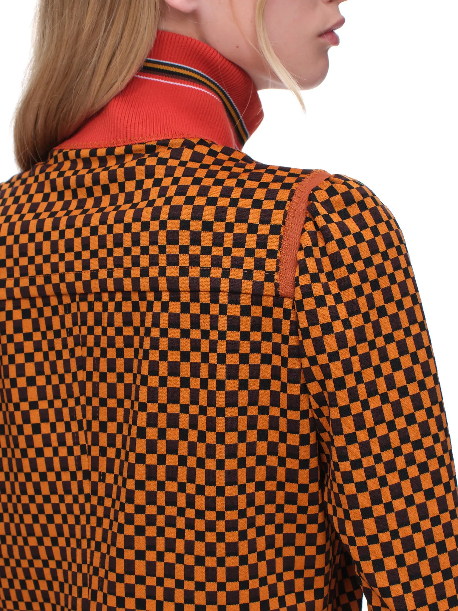 Jersey Jacquard Jacket (JKMA0217LQ-UTV879-ORANGE-BROWN) sold by lorenzo product image thumbnail 4