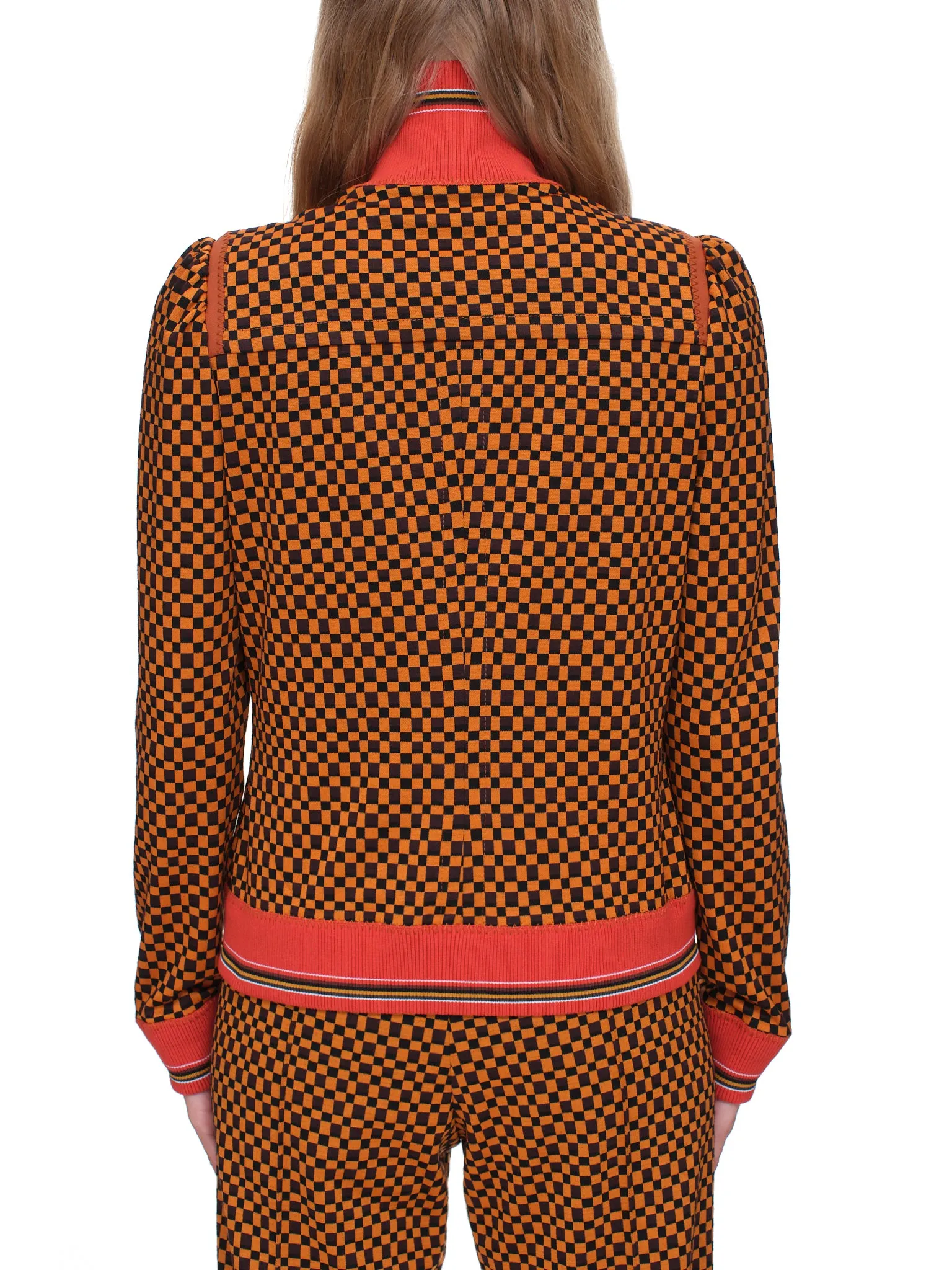 Jersey Jacquard Jacket (JKMA0217LQ-UTV879-ORANGE-BROWN) sold by lorenzo product image thumbnail 3