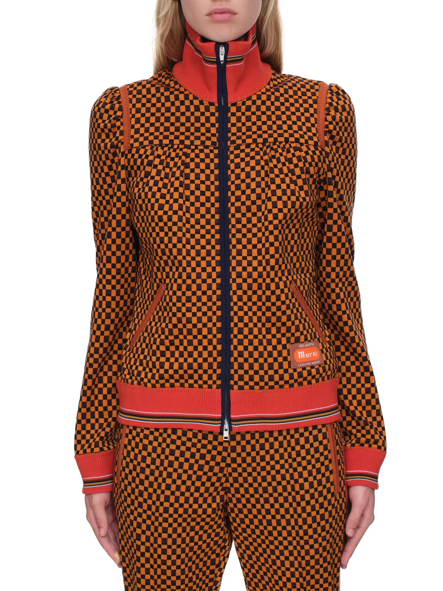 Jersey Jacquard Jacket (JKMA0217LQ-UTV879-ORANGE-BROWN) sold by lorenzo