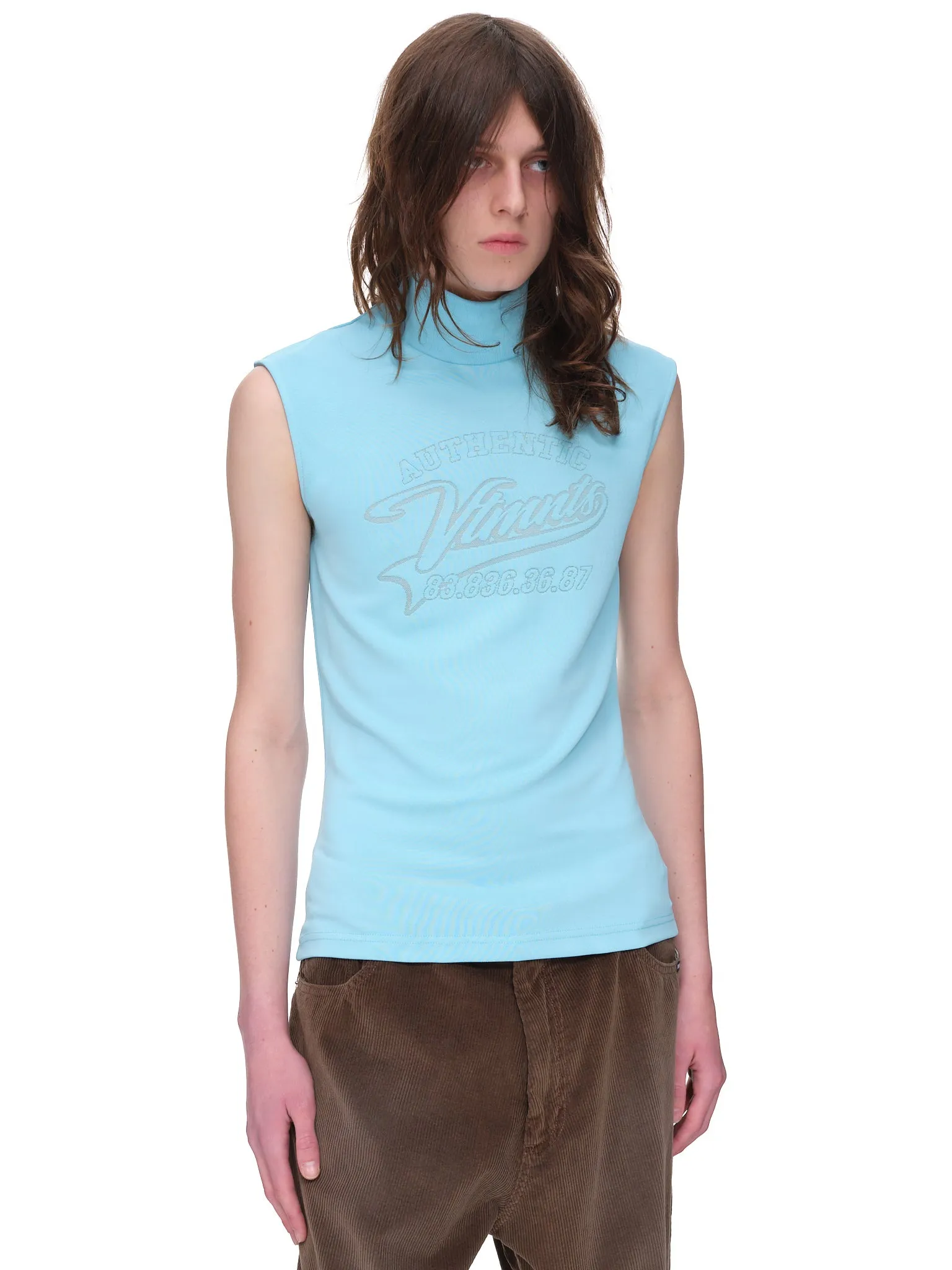 Slogan Print Sleeveless Top (VL12TR520T-LIGHT-BLUE) sold by lorenzo product image thumbnail 4