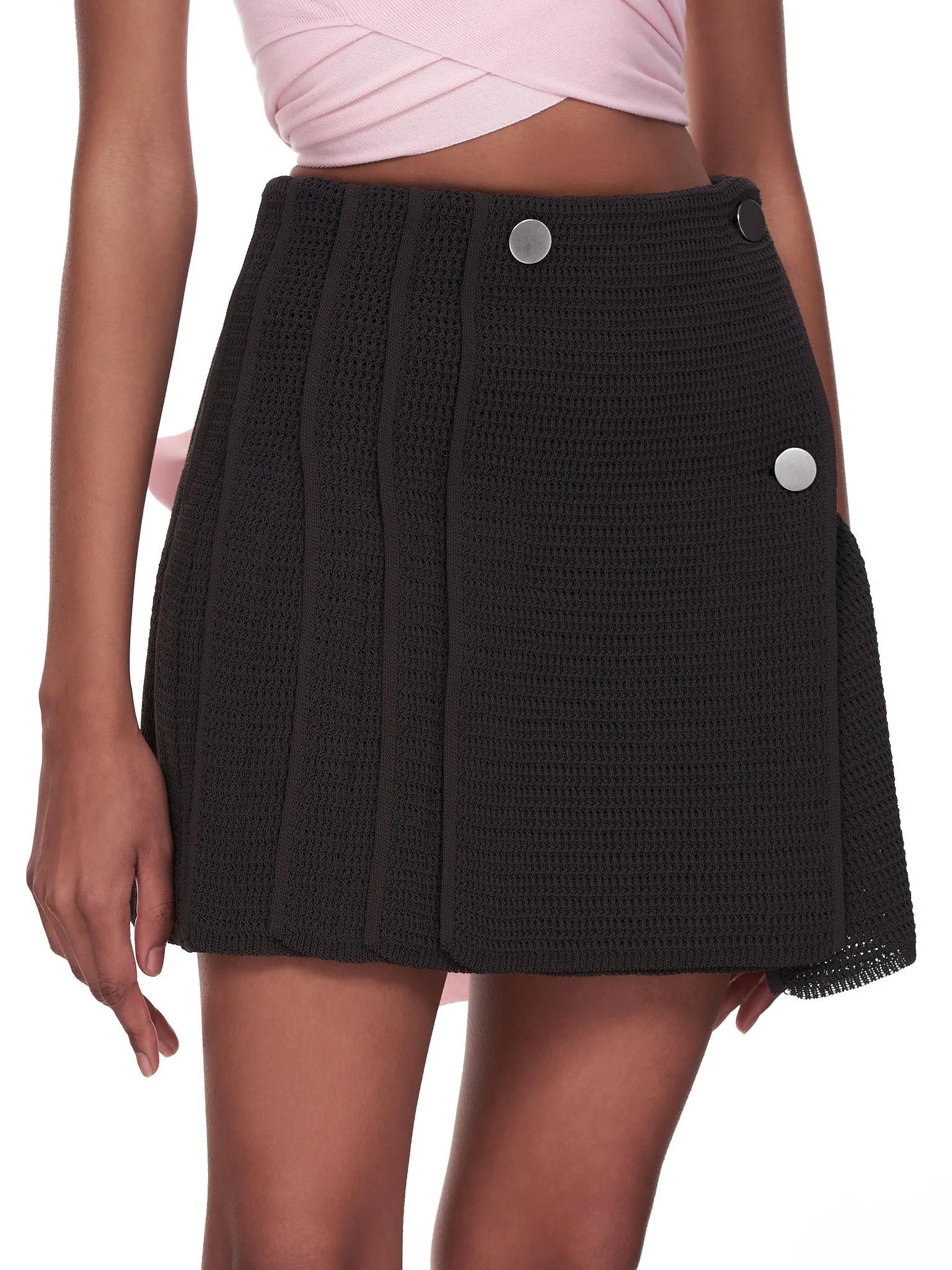 Pleated Mesh Skirt (692792V0S90-2113-DARK-BROWN-BL) sold by lorenzo product image thumbnail 4