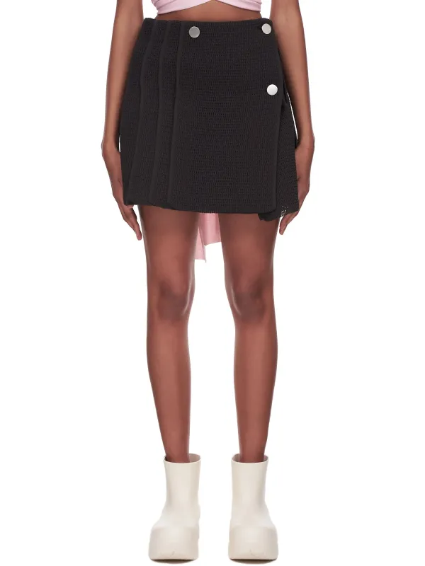 Pleated Mesh Skirt (692792V0S90-2113-DARK-BROWN-BL) made by lorenzo