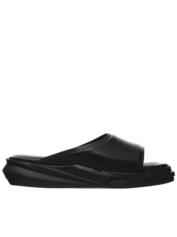 Black Leather Mono-Slide (AAMSL0004LE01-BLACK) sold by lorenzo