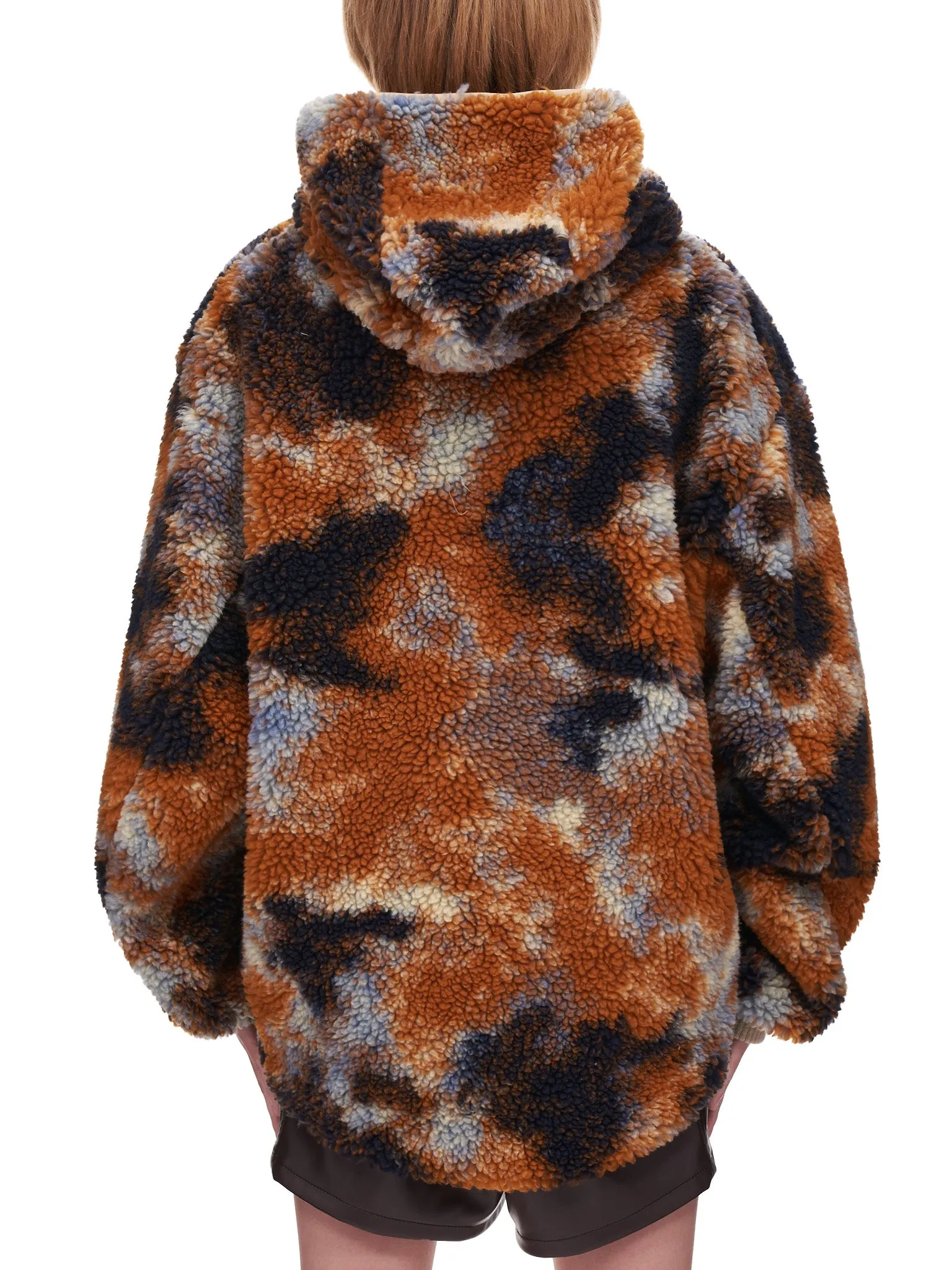 Oversized Zip up Fleece Hoodie (R13WR070-R104A-RUST-CAMO) sold by lorenzo product image thumbnail 3