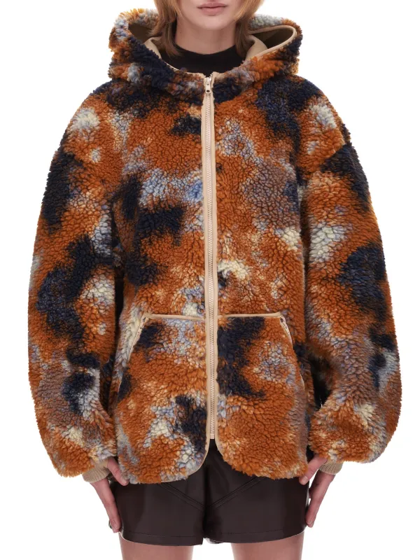 Oversized Zip up Fleece Hoodie (R13WR070-R104A-RUST-CAMO) sold by lorenzo